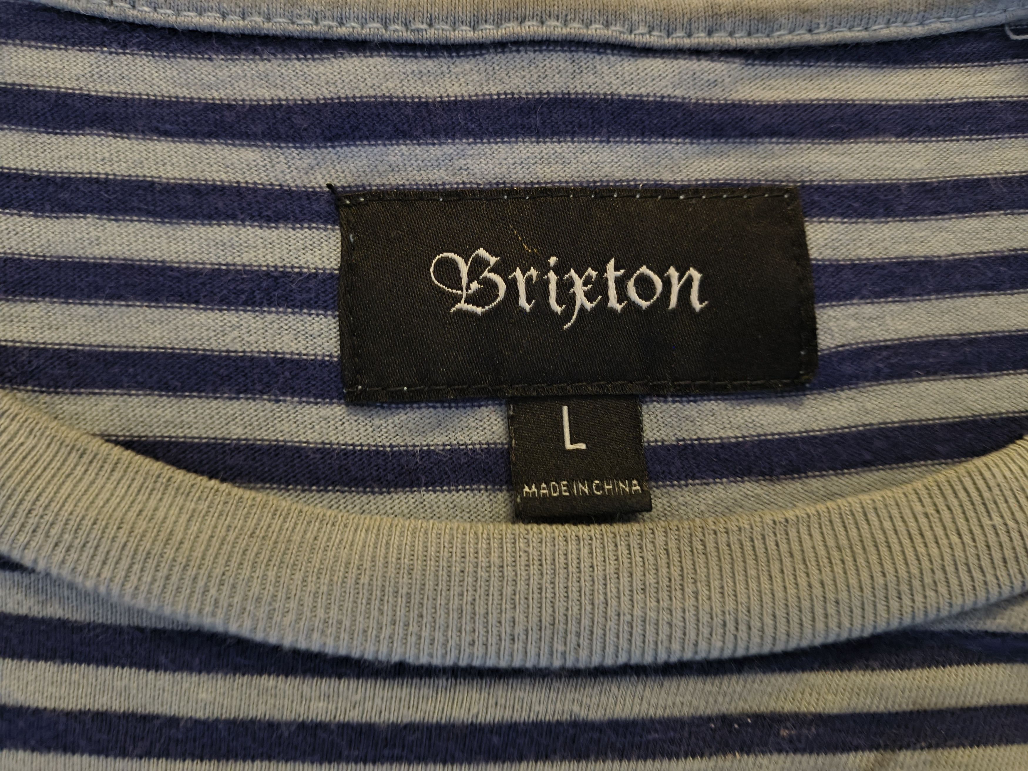 Brixton Brickson striped blue and gray shirt great condition size XL Size US L / EU 52-54 / 3 - 5 Thumbnail