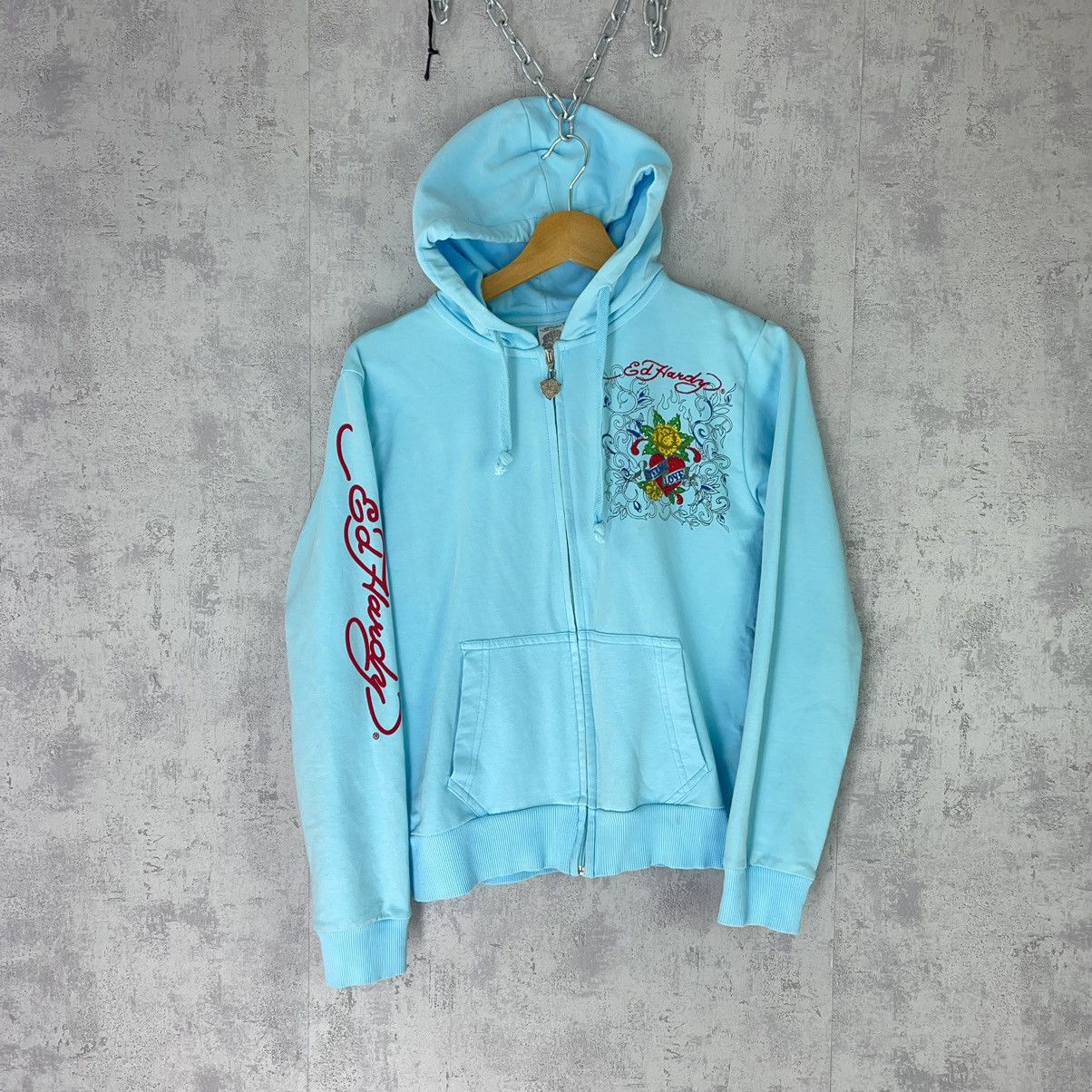 Christian Audigier × Ed Hardy × Vintage Ed Hardy Zip Hoodie y2k vintage drip grunge audigier skull Size US XS / EU 42 / 0 - 2 Thumbnail
