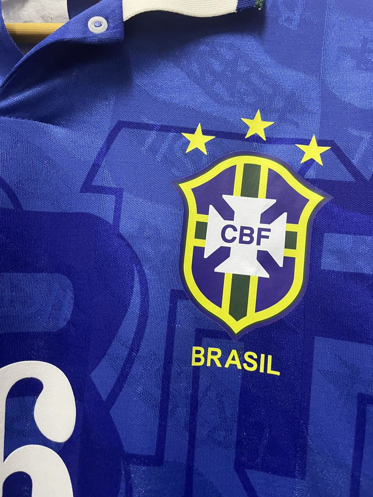 Umbro Brazil 1991-1993 World Cup Away Jersey R. CARLOS Size US XL / EU 56 / 4 - 3 Thumbnail
