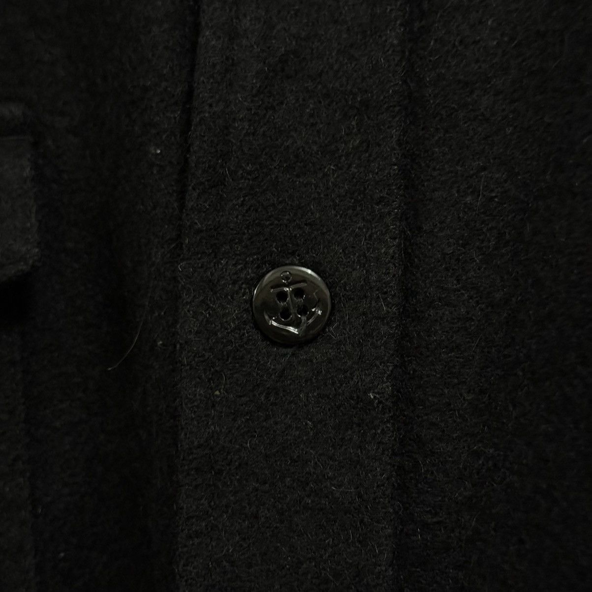 Vintage Vintage Melton Black Wool Shirt Button up Size US L / EU 52-54 / 3 - 6 Thumbnail