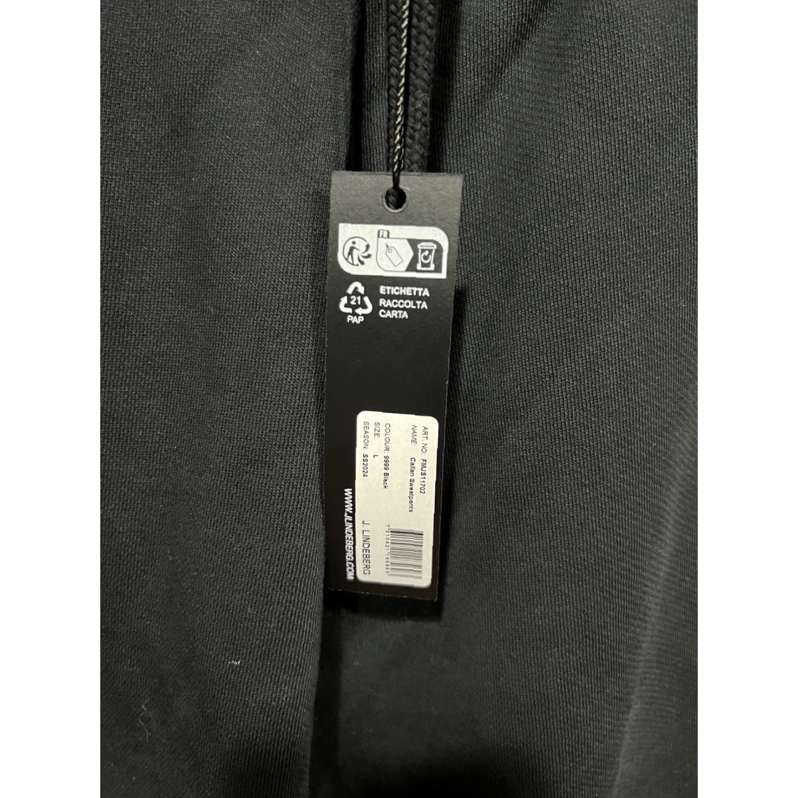J.Lindeberg J Lindeberg Callan Sweatpants Mens L Black Fleece NWT Size US 33 - 2 Thumbnail