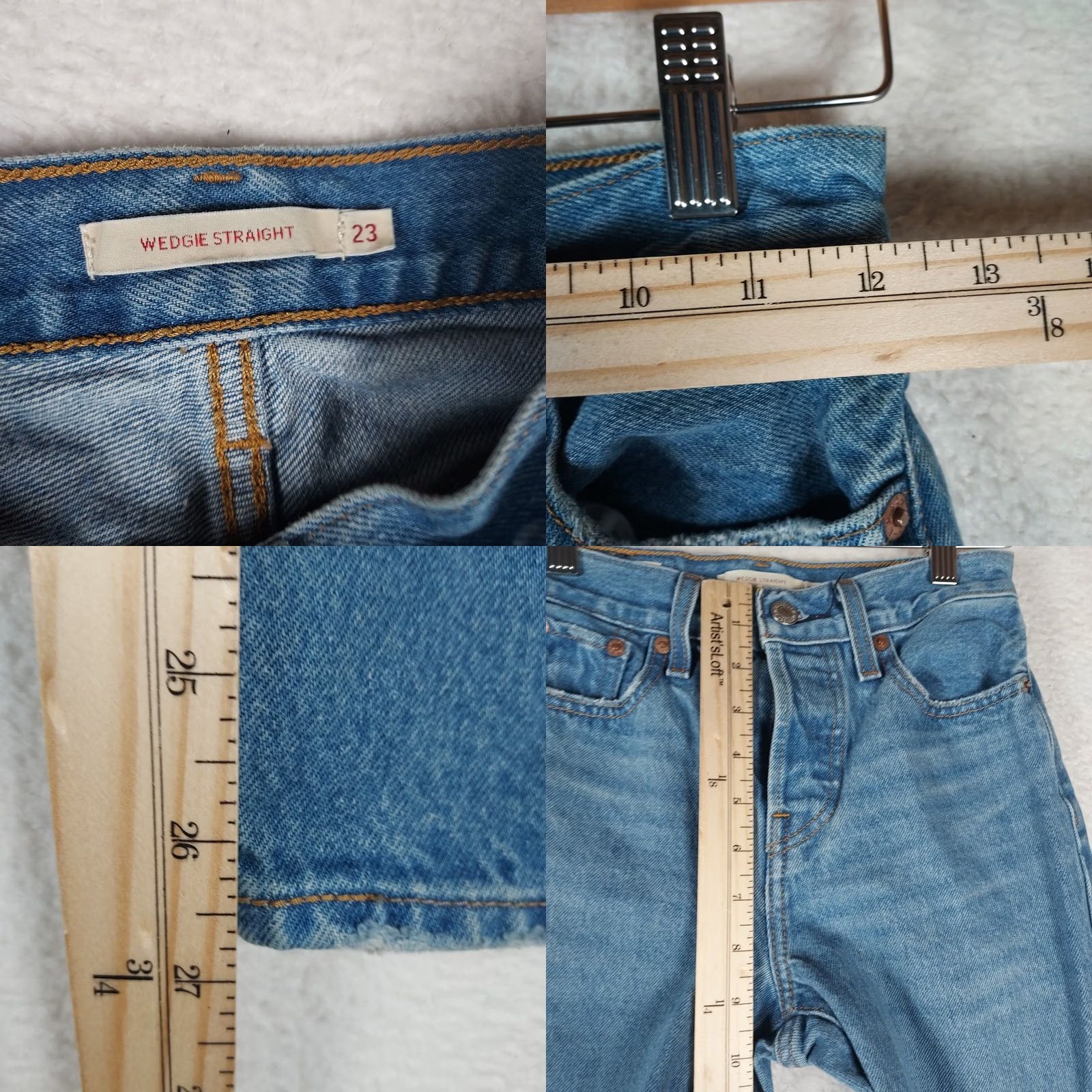 Levi's VINTAGE Levi’s Premium Wedgie Straight High Rise Women’s Jeans W23 L28 Light Wash Blue 90s Womens Jeans Size 40" / US 18 - 8 Thumbnail
