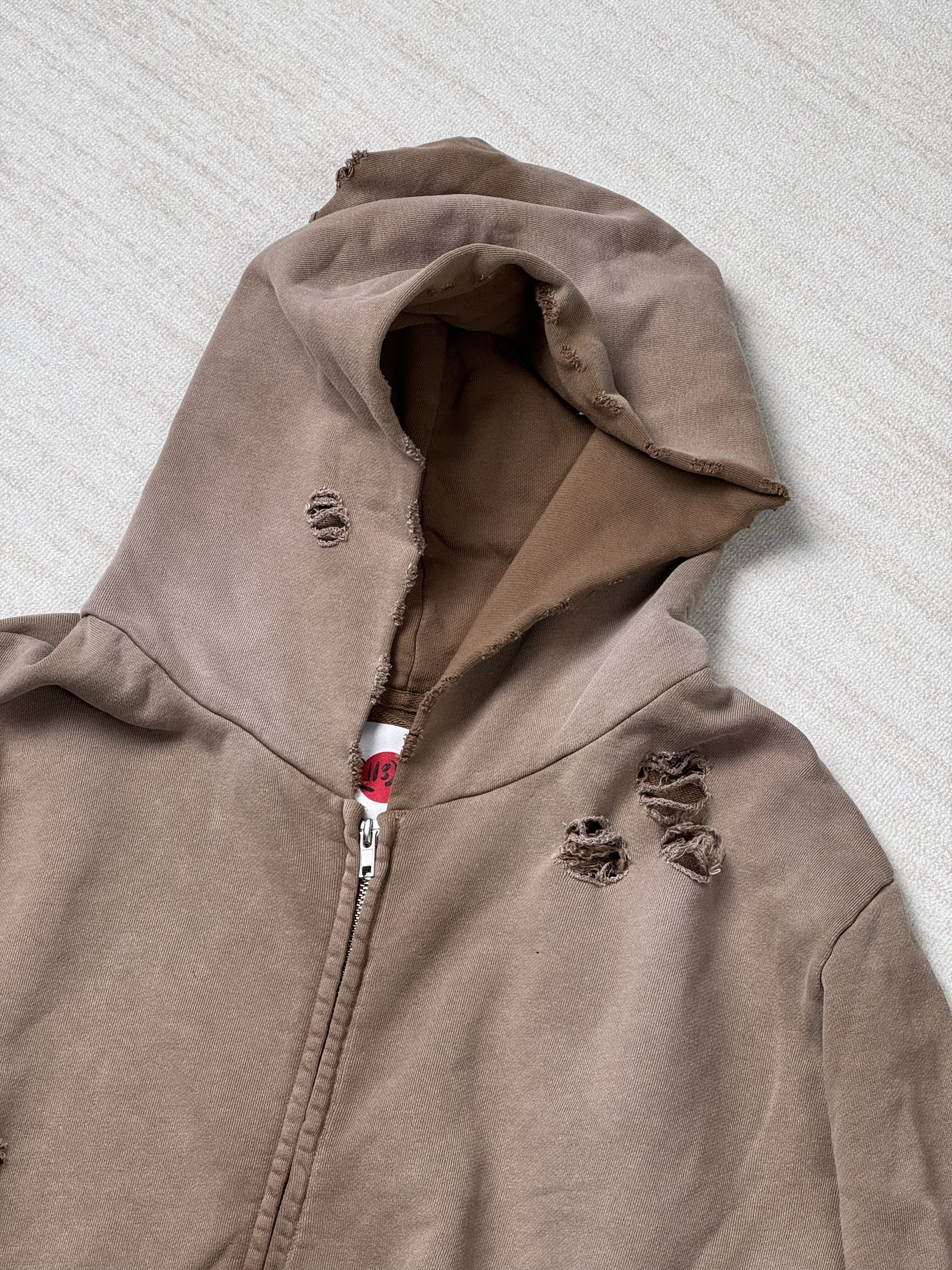 Japanese Brand Heavy Distressed Sun-fade Zip-up hoodie Size US M / EU 48-50 / 2 - 2 Thumbnail