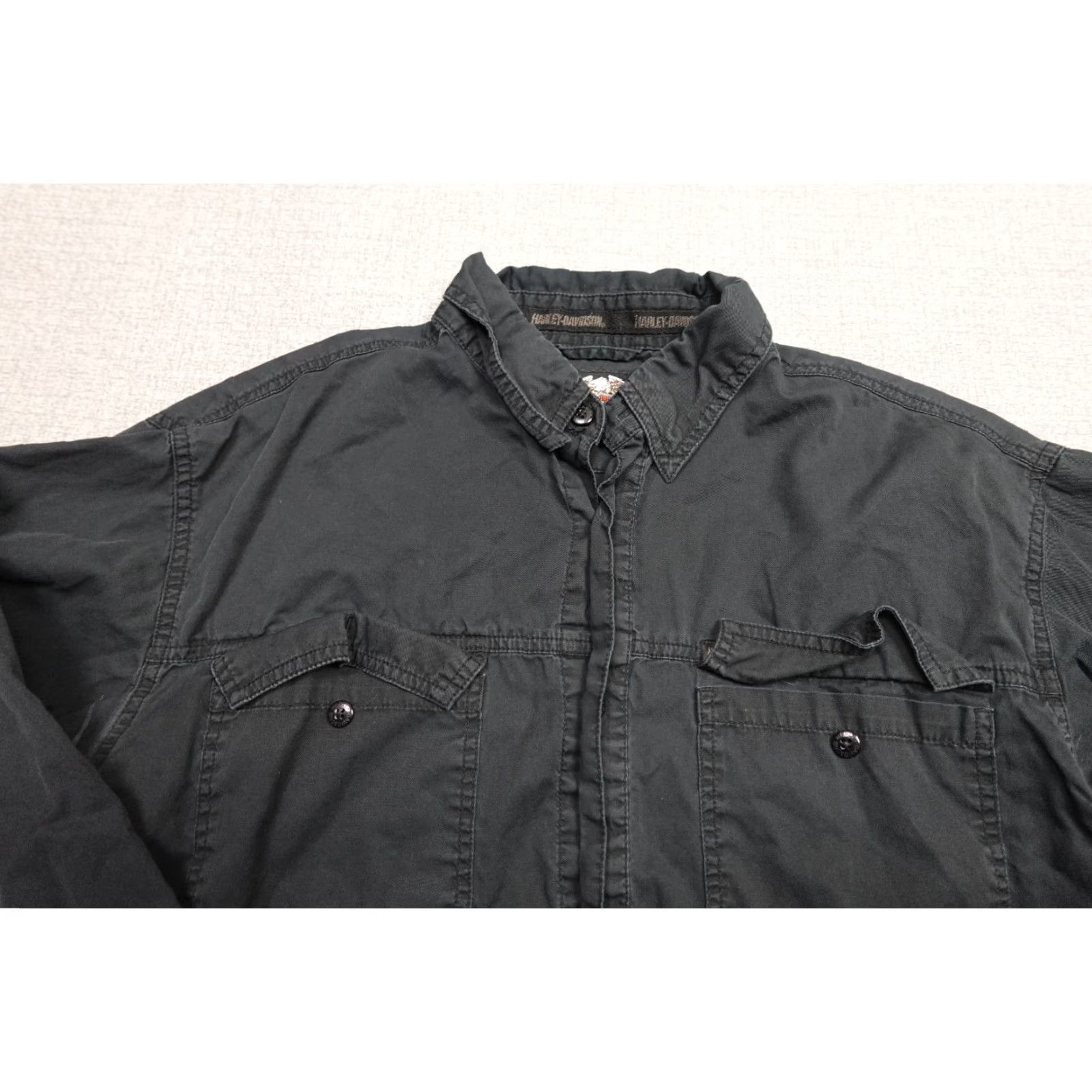 Harley Davidson Harley-Davidson Shirt Mens Large Black Button-Front Biker Rider Lightweight Size US L / EU 52-54 / 3 - 2 Thumbnail