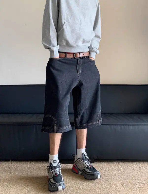 VIBE Inverted Denim Jorts Vintage Style Baggy Hip Hop Party Size US 32 / EU 48 - 3 Thumbnail