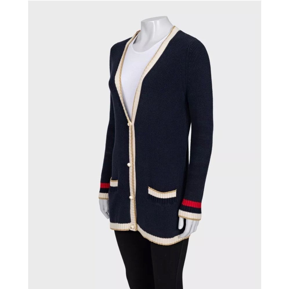 Gucci Gucci Straight Blue Embroidered Cardigan - Size S Size S / US 4 / IT 40 - 2 Thumbnail
