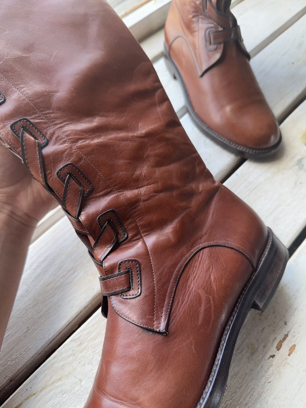 Bally Luxury 00s Bally Vintage Cowgirl Western High Boots 36 1/2 Size US 6 / IT 36 - 10 Thumbnail