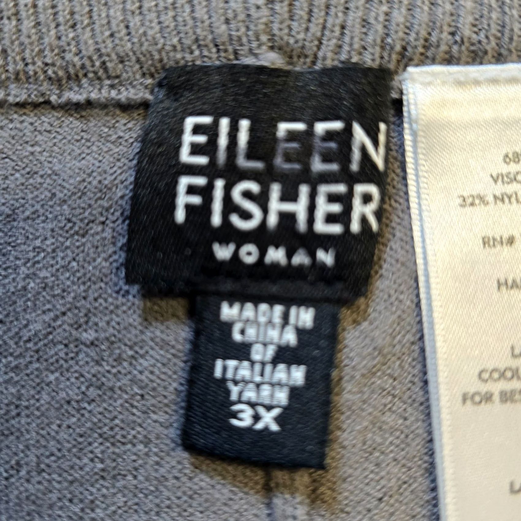 Eileen Fisher Eileen Fisher Pants Womens 3X Gray Stretch Knit Pull On Straight Leg Ankle Capul Capris? Size 40" / US 18 - 3 Thumbnail