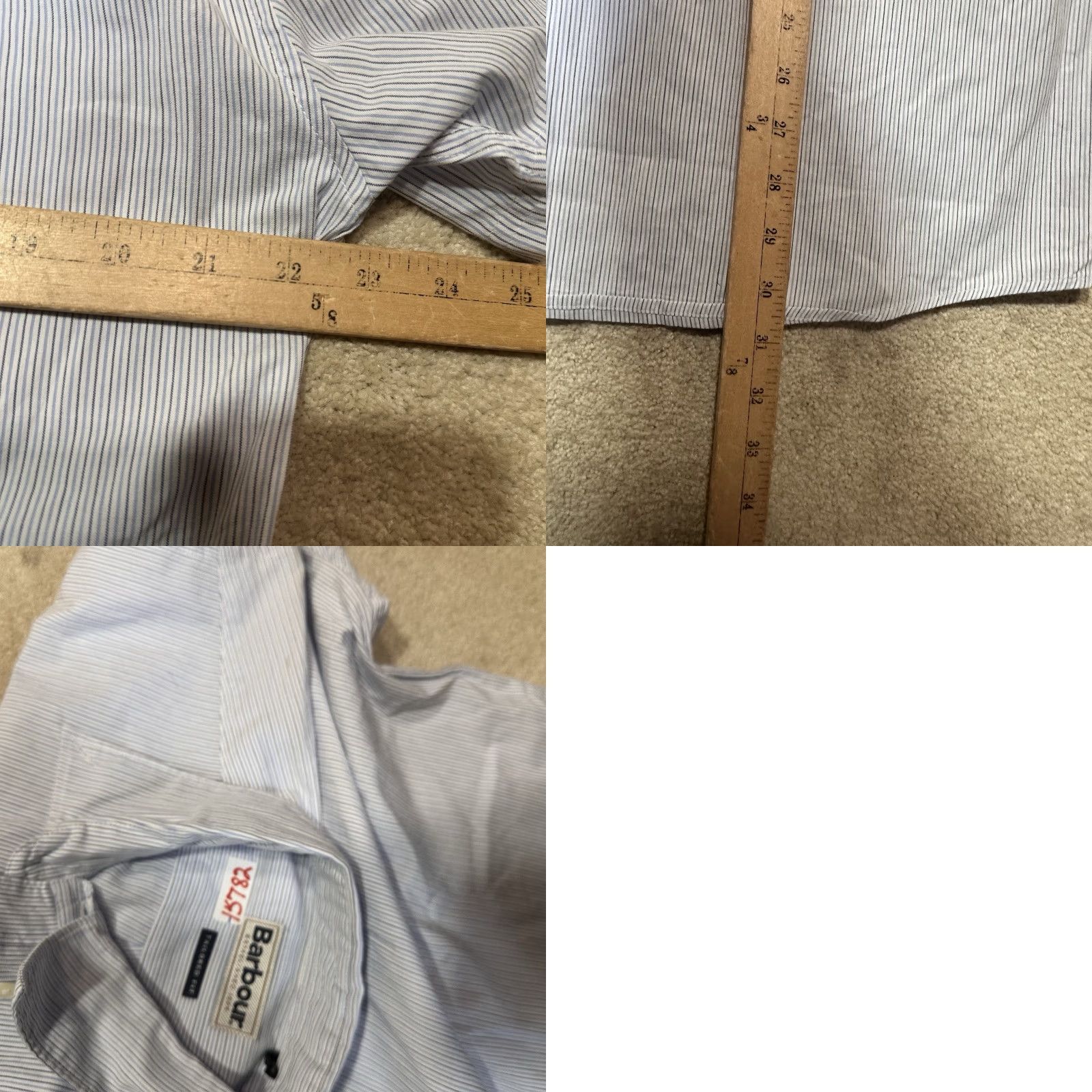 Barbour Barbour Button Up Shirt Mens Medium Blue Striped Tailored Fit Shirt (Barbour) Size US M / EU 48-50 / 2 - 8 Thumbnail