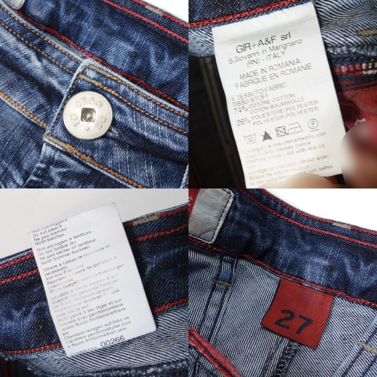 Marithe + Francois Girbaud Y2K X-Pocket Panel Construction Pocket Slim Straight Denim Size 27" / US 4 / IT 40 - 8 Thumbnail