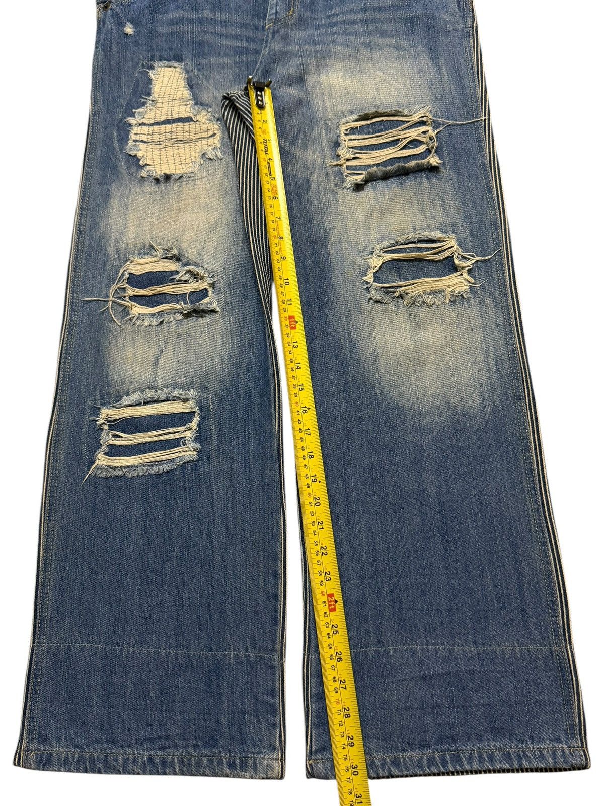 Number (N)ine Vintage 90s Japanese Brand Hybrid Mud Wash Distressed Baggy Size US 34 / EU 50 - 10 Thumbnail