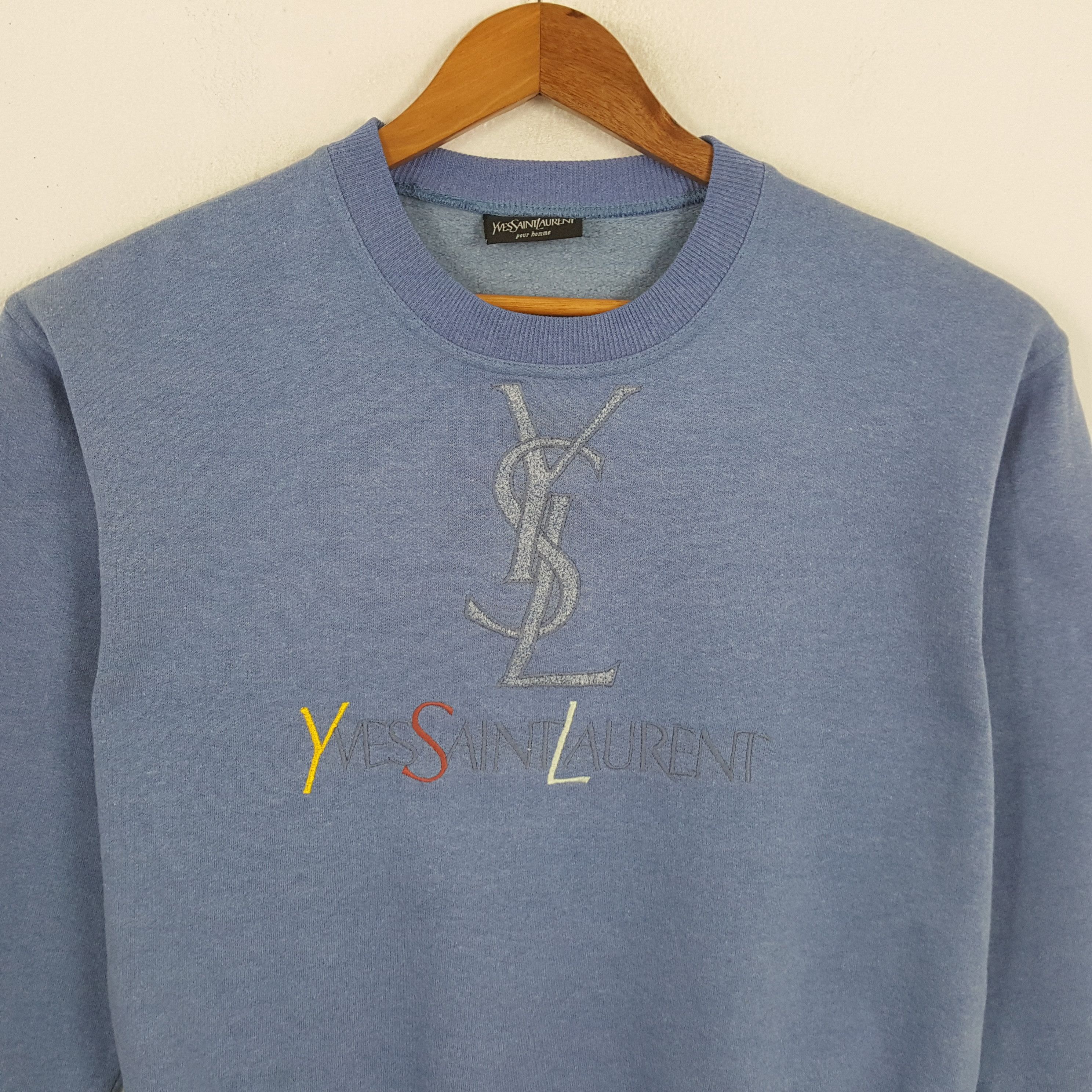 Vintage × Yves Saint Laurent Vintage YVES SAINT LAURENT Italian Fashion Brand Sweatshirts Size US L / EU 52-54 / 3 - 2 Thumbnail