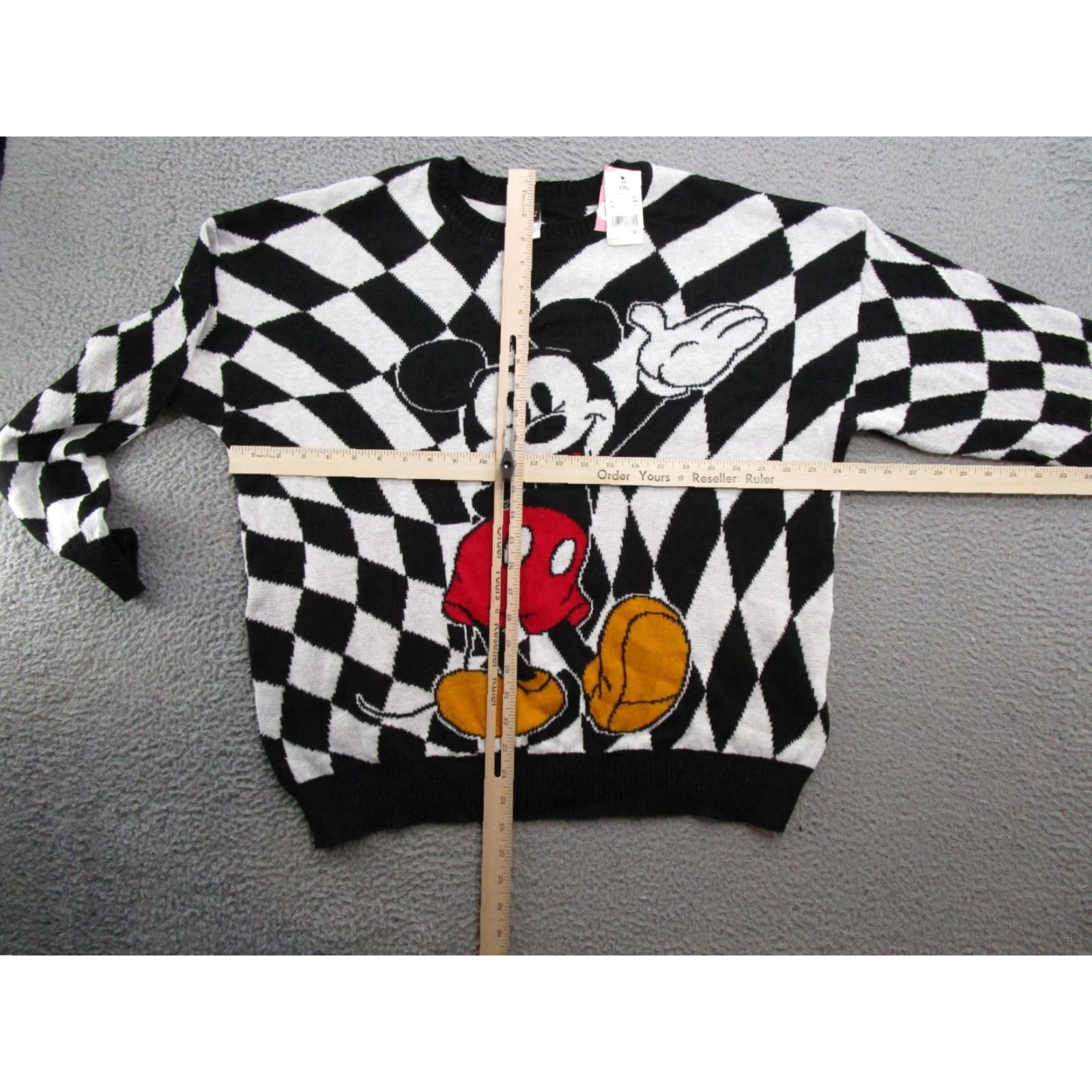 Disney Disney Mickey Mouse Checkered Knit Pullover Sweater Women 2XL Multicolor Size XXL / US 16-18 / IT 52-54 - 4 Thumbnail