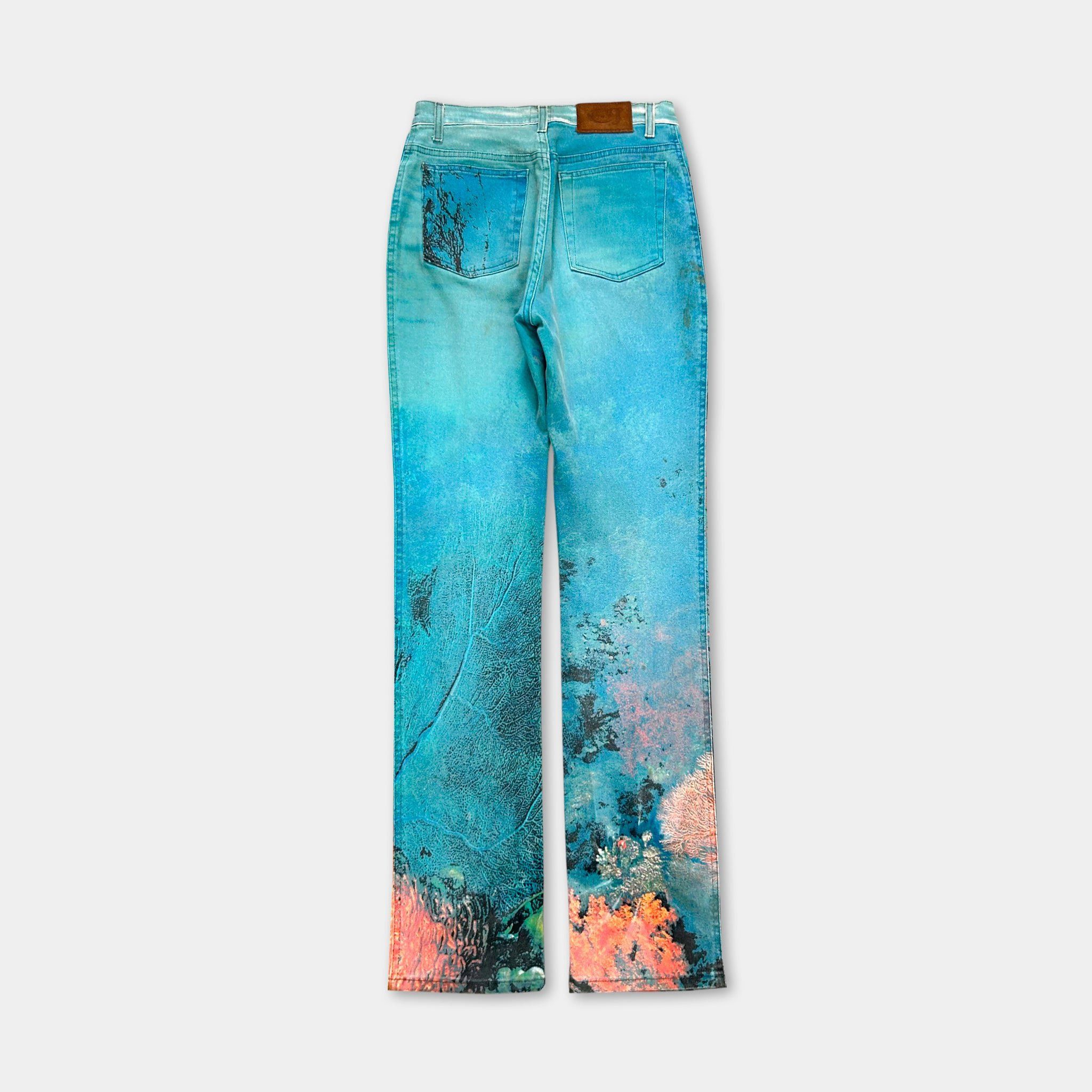 Roberto Cavalli Cavalli 1998 Coral Reef Turquoise Jeans Size 26" / US 2 / IT 38 - 5 Thumbnail