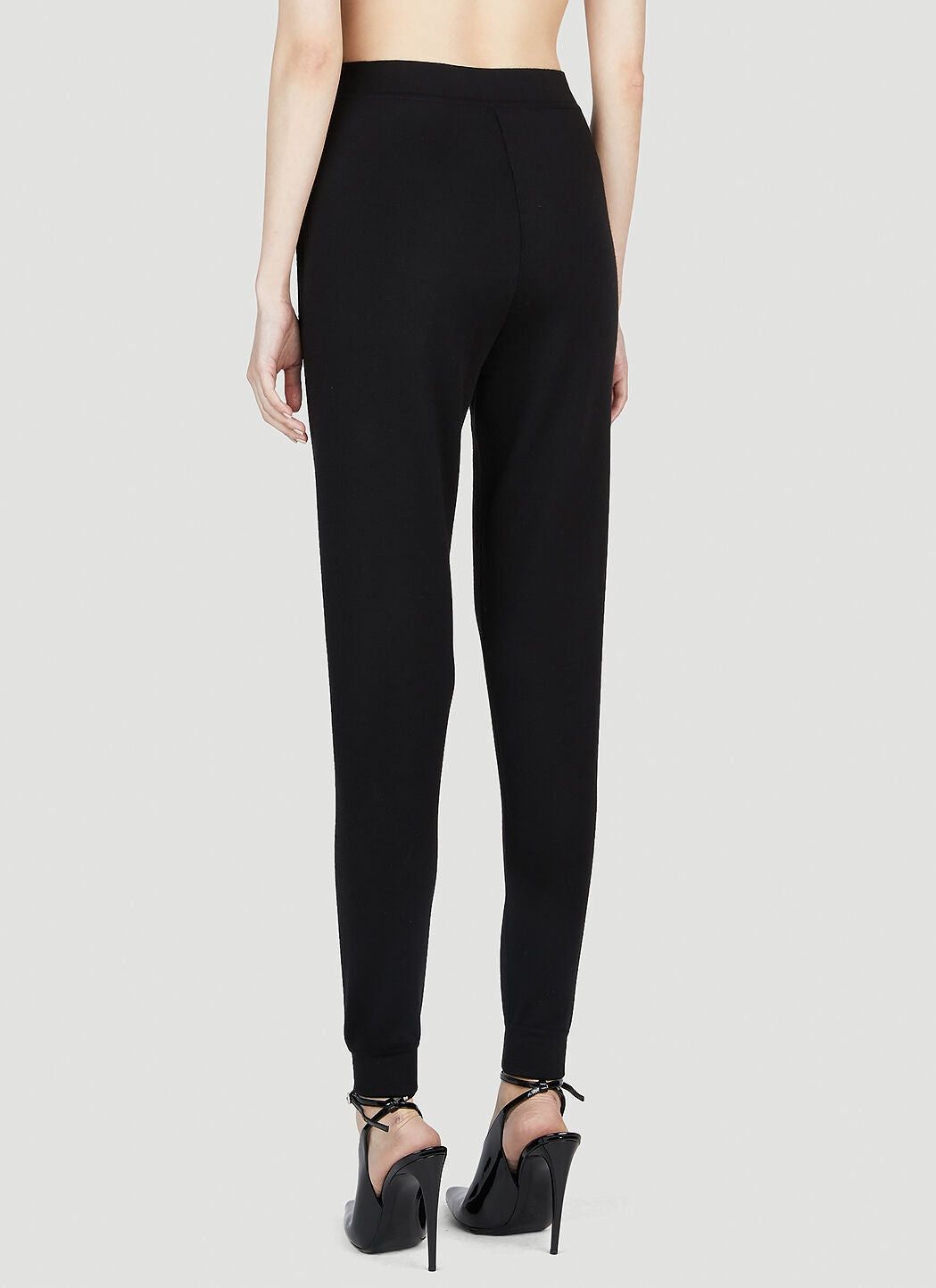 Saint Laurent Paris o1b1hav110125 740463 Sweatpants in Wool in Black Size 26" / US 2 / IT 38 - 4 Thumbnail