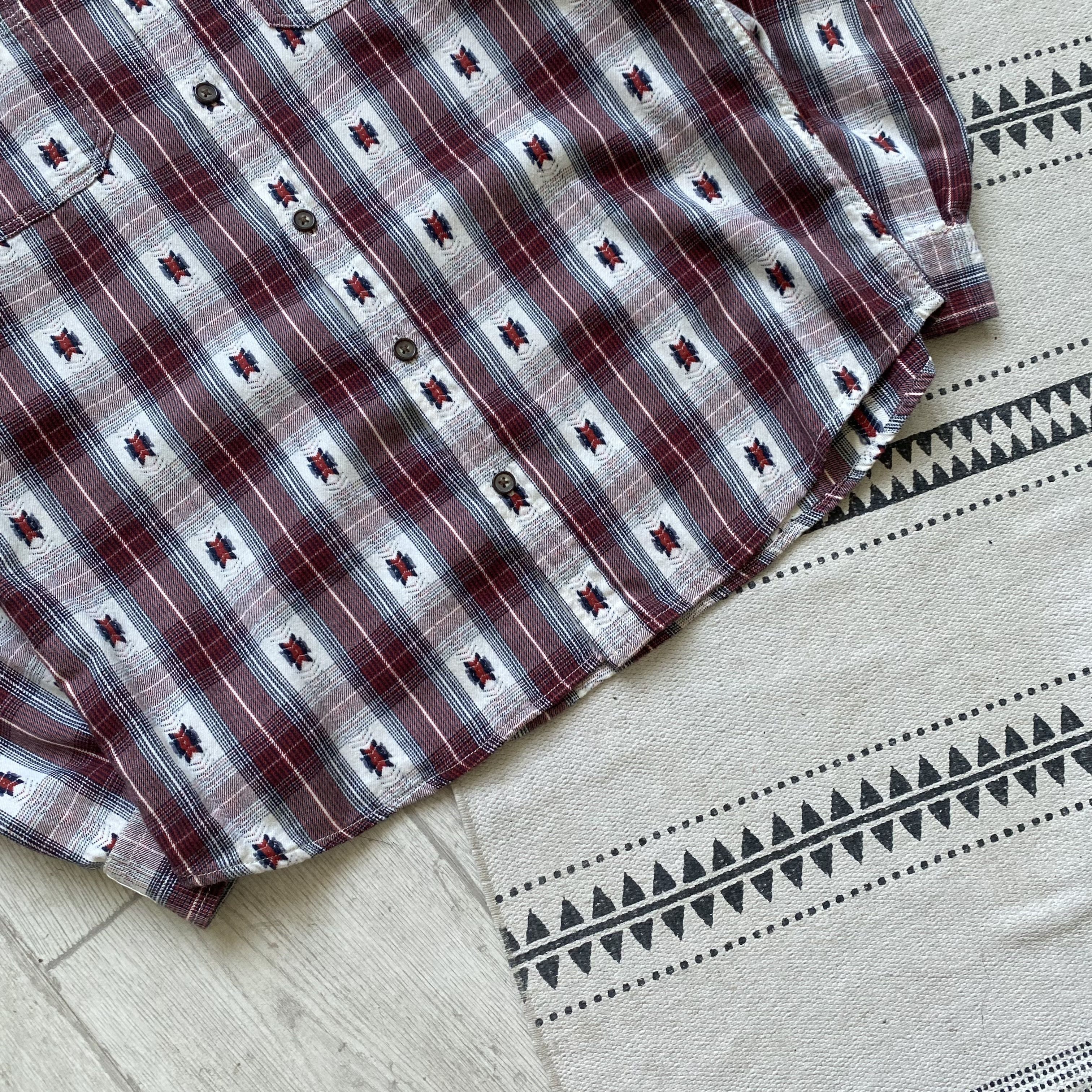 Cowboy Equipment 👔 Vintage 2000s Flannel Cowboy Western shirt Lee Wrangler Size US M / EU 48-50 / 2 - 3 Thumbnail