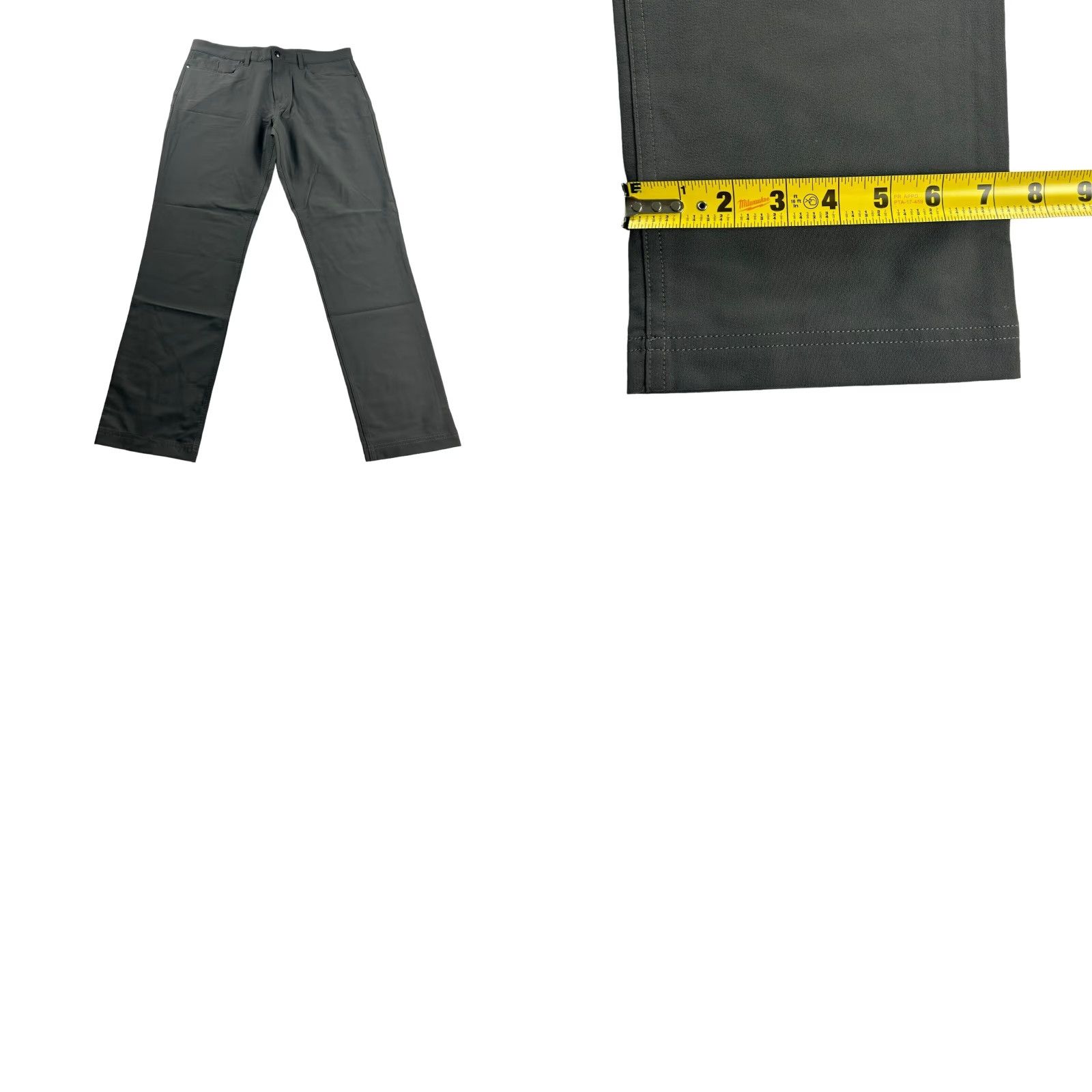 Vintage Olivers Apparel Men's Performance Nylon 5-Pocket Pants Charcoal Gray 34x32 | Flat Front | Nylon/Spandex | Casual Chino Pants Mens Size US 34 / EU 50 - 8 Thumbnail
