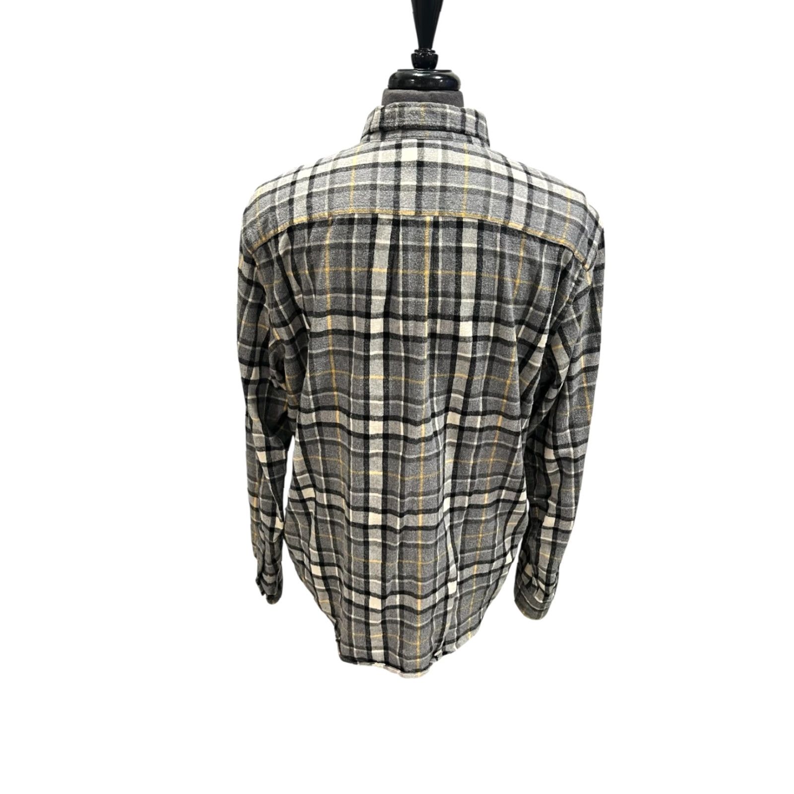 Vintage LL Bean Mens Traditional Fit Large Reg Gray Plaid Flannel Shirt Long Sleeve Size US L / EU 52-54 / 3 - 6 Thumbnail
