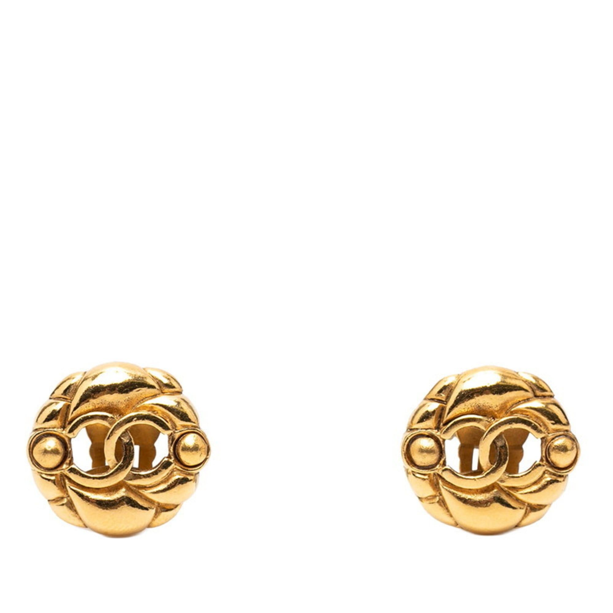 Chanel CHANEL Coco Mark Vintage Earrings, Gold Plated, Women's Size ONE SIZE - 1 Thumbnail