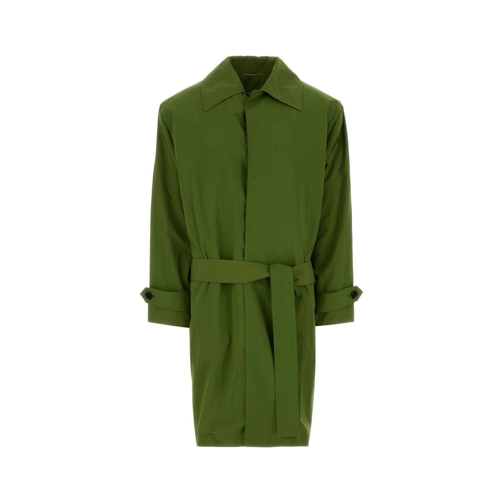 SAINT LAURENT Green Nylon Trench Coat New & Authentic (Women