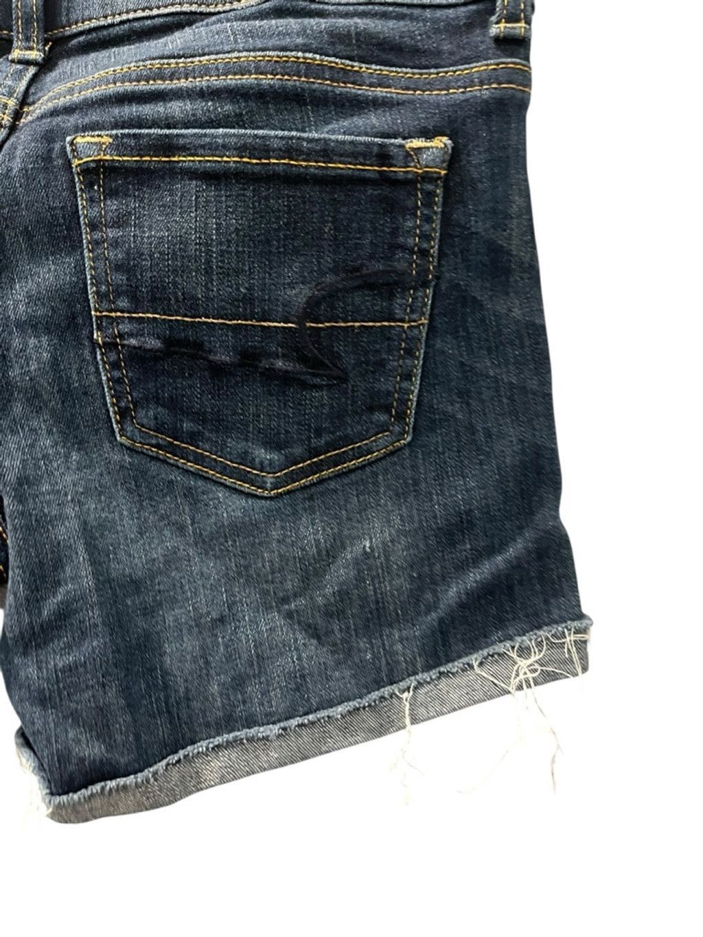 American Eagle Outfitters American Eagle Super Stretch Dark Blue Denim Shorts Size 4 Size 29" - 8 Thumbnail