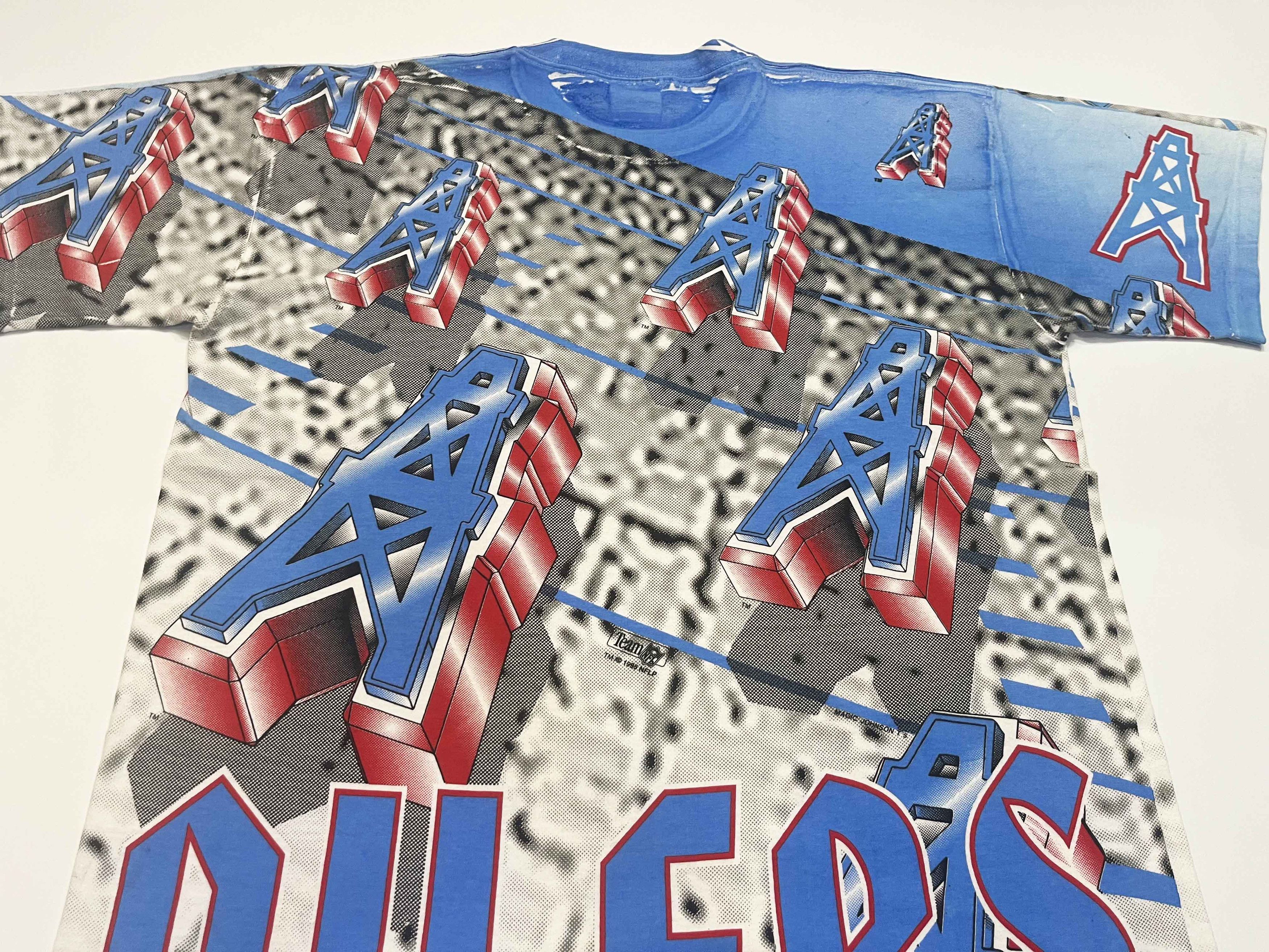 Vintage Vintage Magic Johnson NFL Houston Oilers AOP T-Shirt Size US XL / EU 56 / 4 - 11 Thumbnail