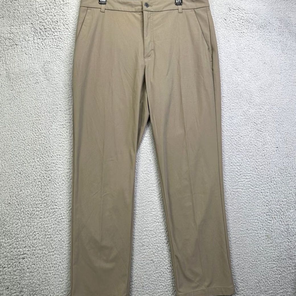 Vintage VRST Pants Mens 36X32 Brown Chino Golf Performance Tech Straight Leg Flat Front Mens Brown Chino Golf Size US 36 / EU 52 - 2 Thumbnail