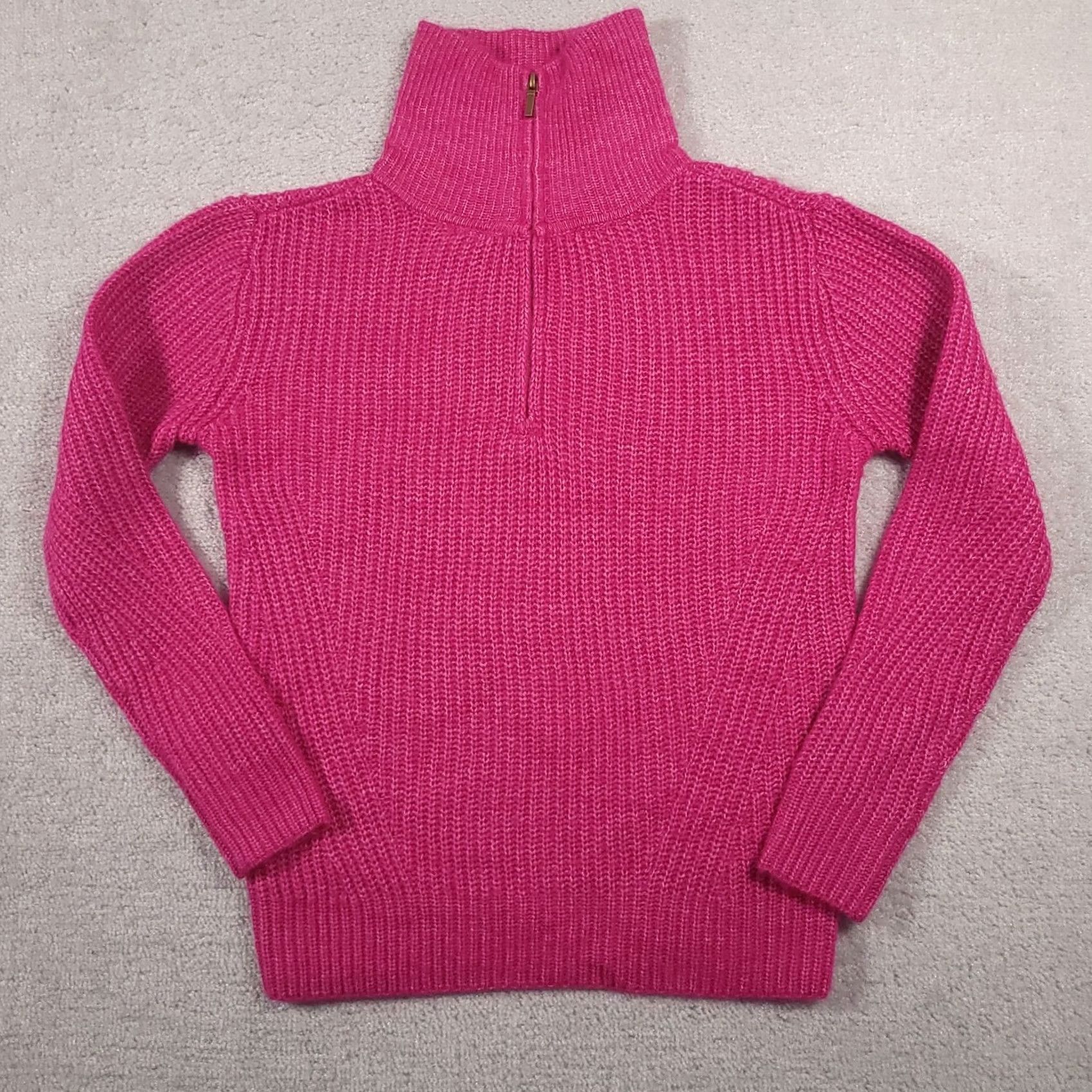 Vintage St. John's Bay 1/4 Zip Knit Sweater Women's Small Pink Soft Ribbed Crochet Shirt Pullover Womens Small Pink 1/4 Zip Knit Sweater Size S / US 4 / IT 40 - 2 Thumbnail