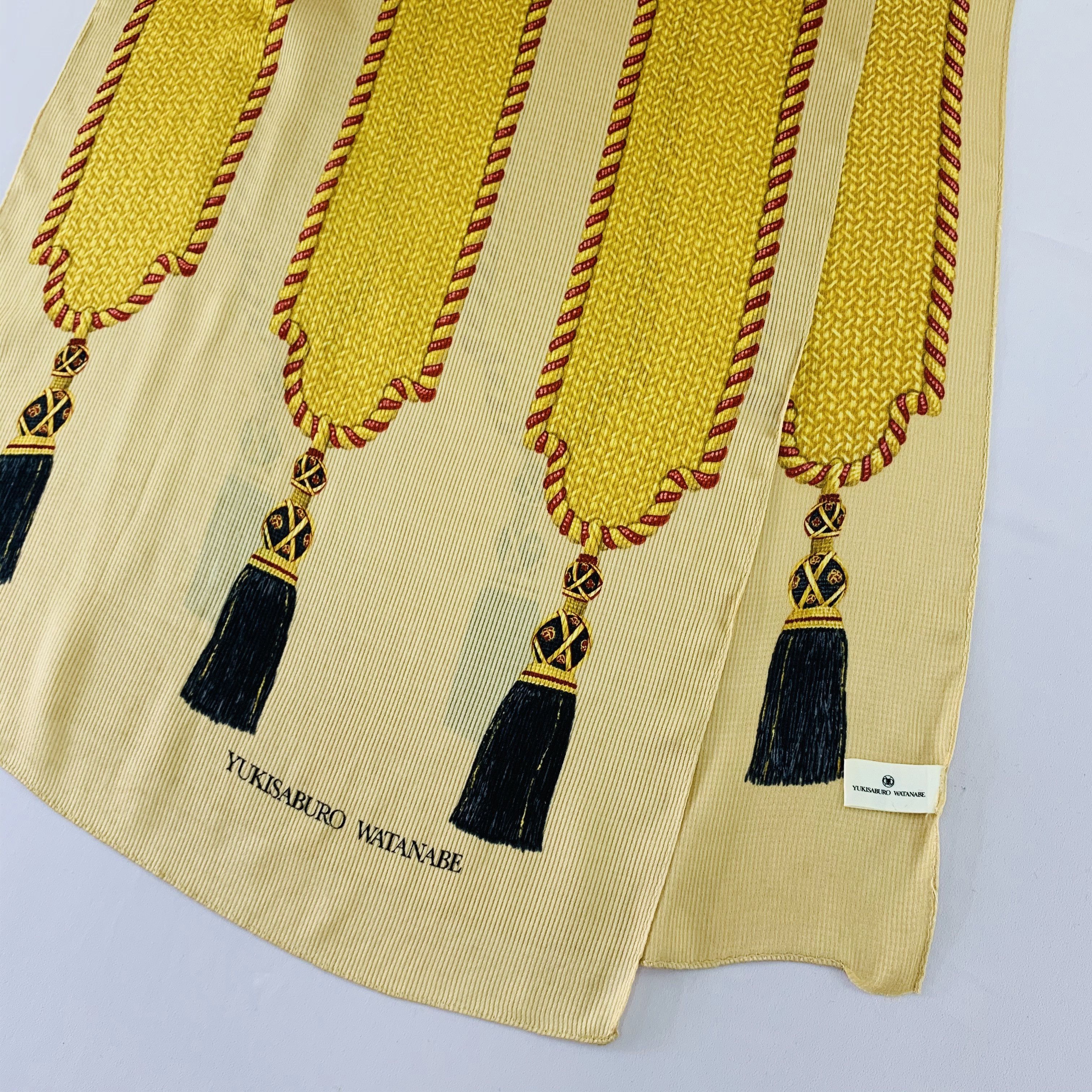 Vintage Yukisaburo Watanabe Silk Scarf Muffler Neck Wrap BL4156 Size ONE SIZE - 4 Thumbnail