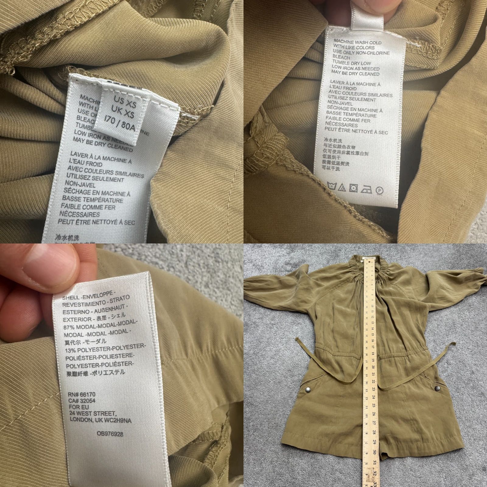 Urban Outfitters Urban Outfitters Romper Womens XS Green Zip Front Long Sleeve Elastic Waist Boho Size XS / US 0-2 / IT 36-38 - 8 Thumbnail