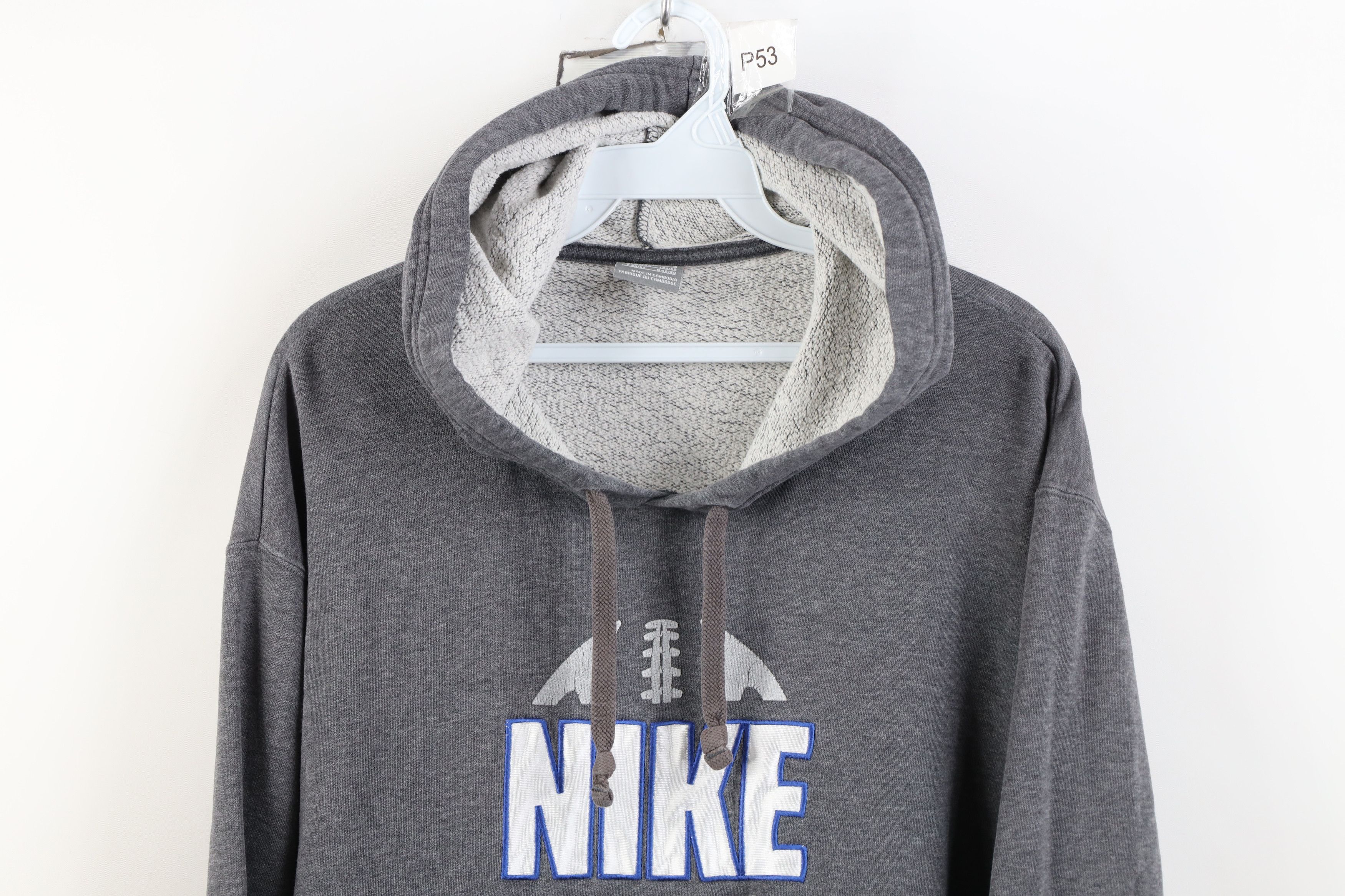 Nike Vintage Y2K Nike Football Center Swoosh Hoodie Sweatshirt Size US L / EU 52-54 / 3 - 2 Thumbnail