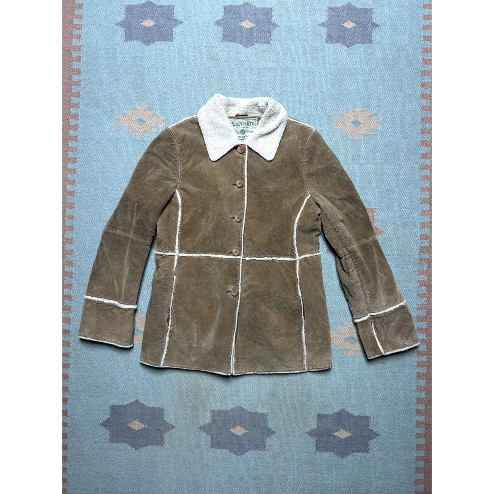 St. John St. John’s Bay Suede Jacket Penny Lane Coat Sherpa Lined Womens Petite Medium Jacket Brown Overcoat Size M / US 6-8 / IT 42-44 - 2 Thumbnail