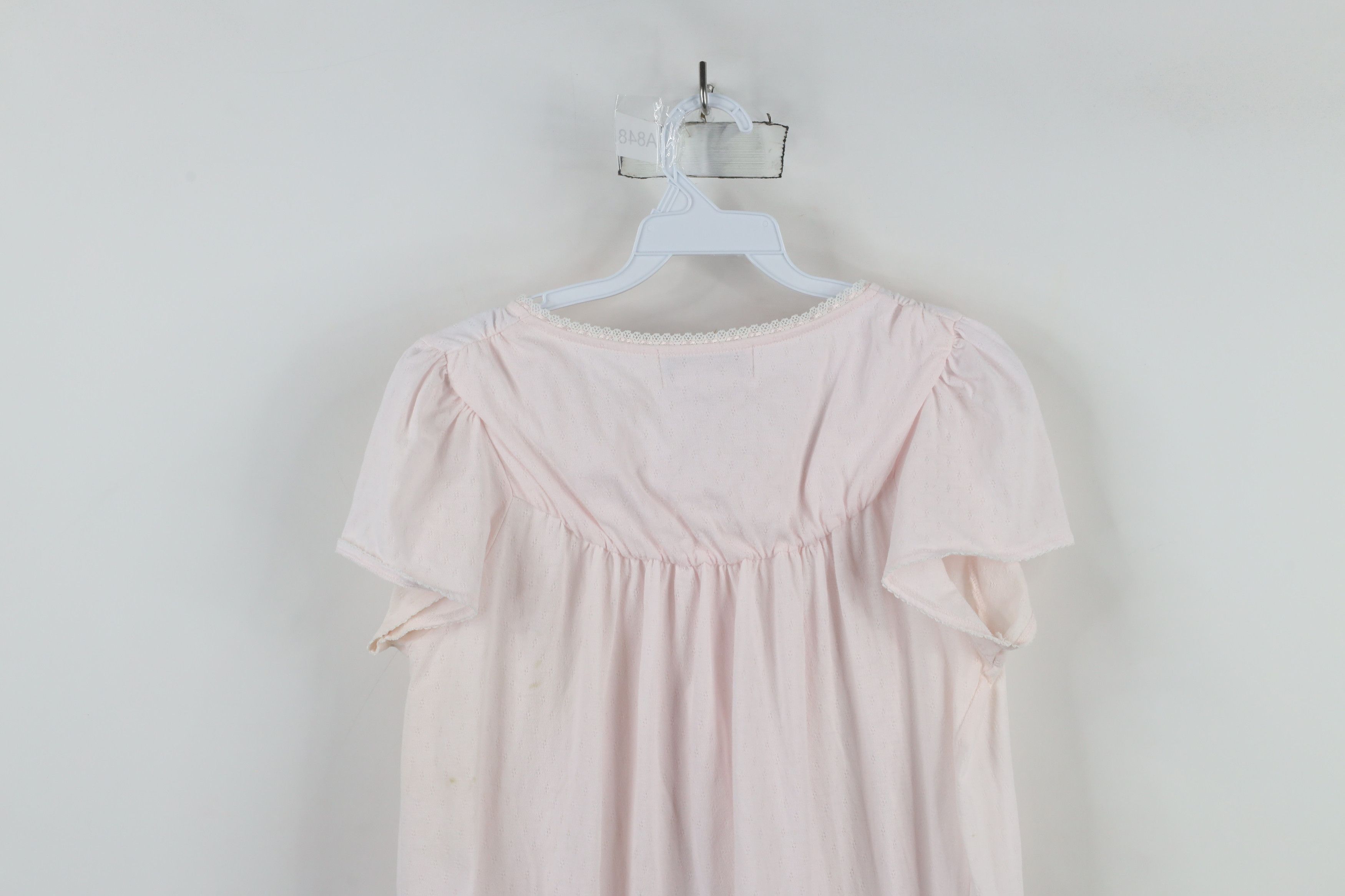 Vintage Vintage 90s Miss Elaine Lace Knit Ruffled Night Gown Sleep Size M / US 6-8 / IT 42-44 - 12 Thumbnail