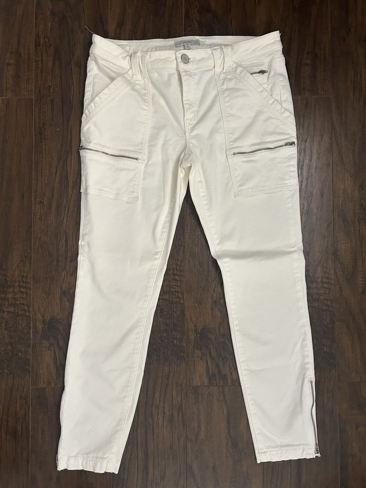 Joie Joie White Skinny & Slim Zipper Pants Size 30" / US 8 / IT 44 - 1 Thumbnail