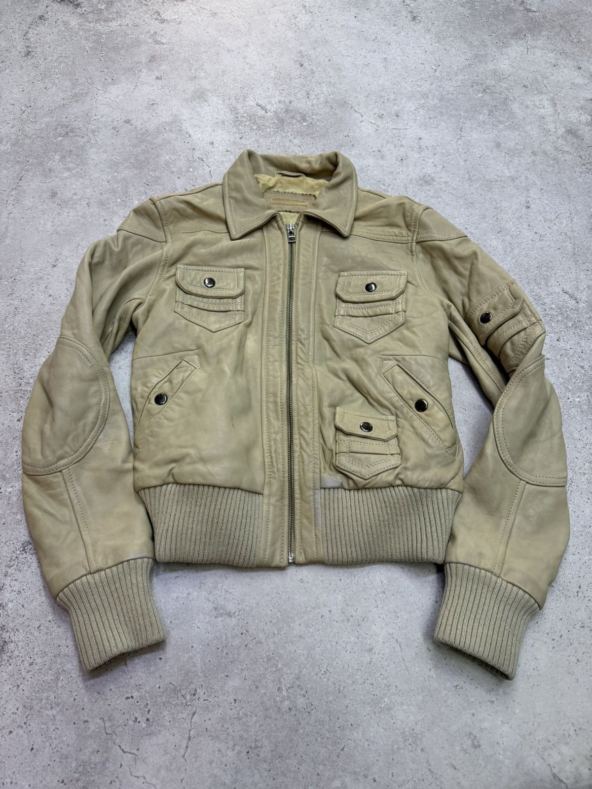 Junya Watanabe Vintage 00s Soft Faded Leather Multi-pocket Cargo Jacket Size US S / EU 44-46 / 1 - 4 Thumbnail