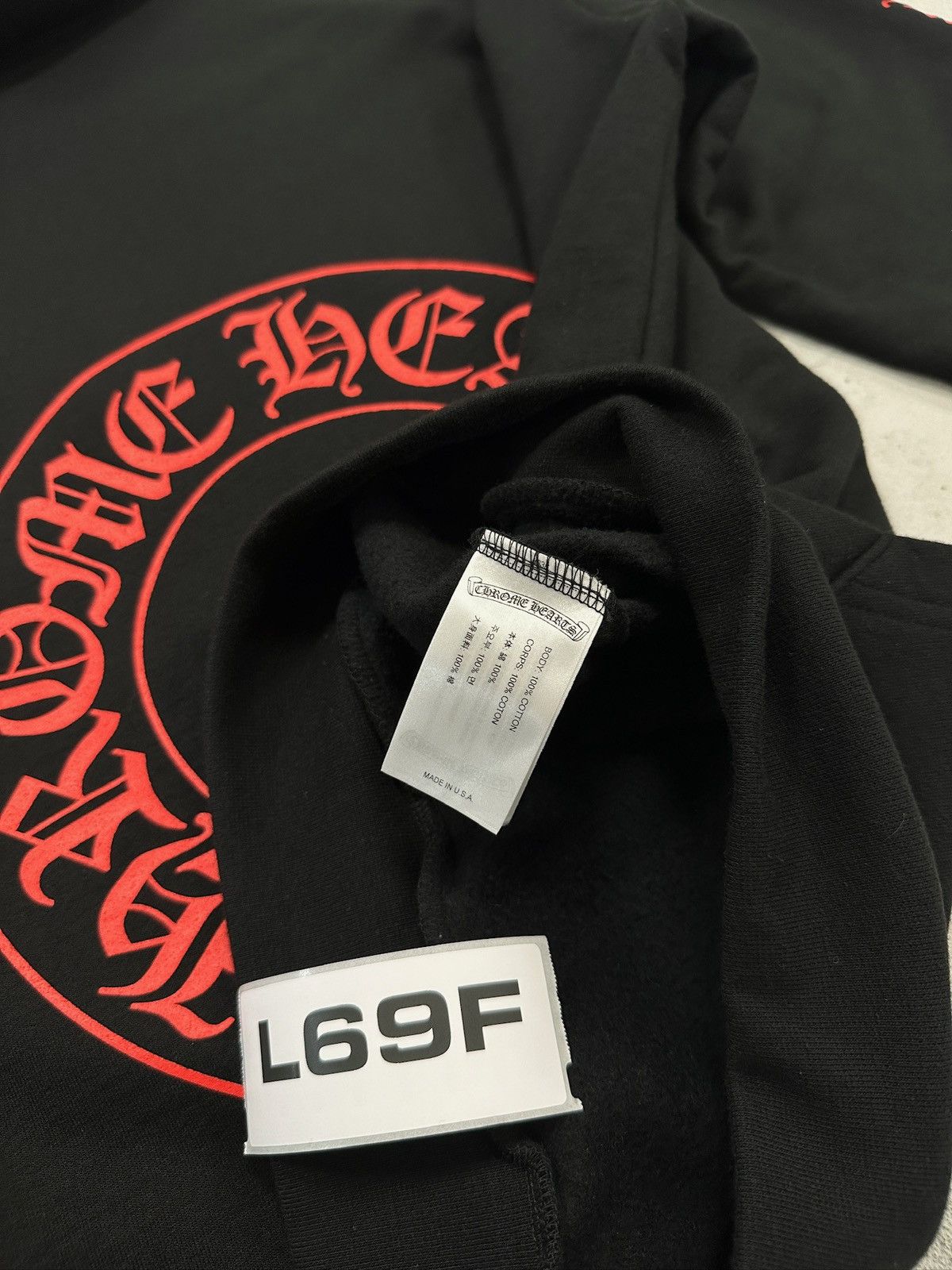 Chrome Hearts Chrome Hearts Horseshoe Logo Hoodie Black Red Size US L / EU 52-54 / 3 - 5 Thumbnail