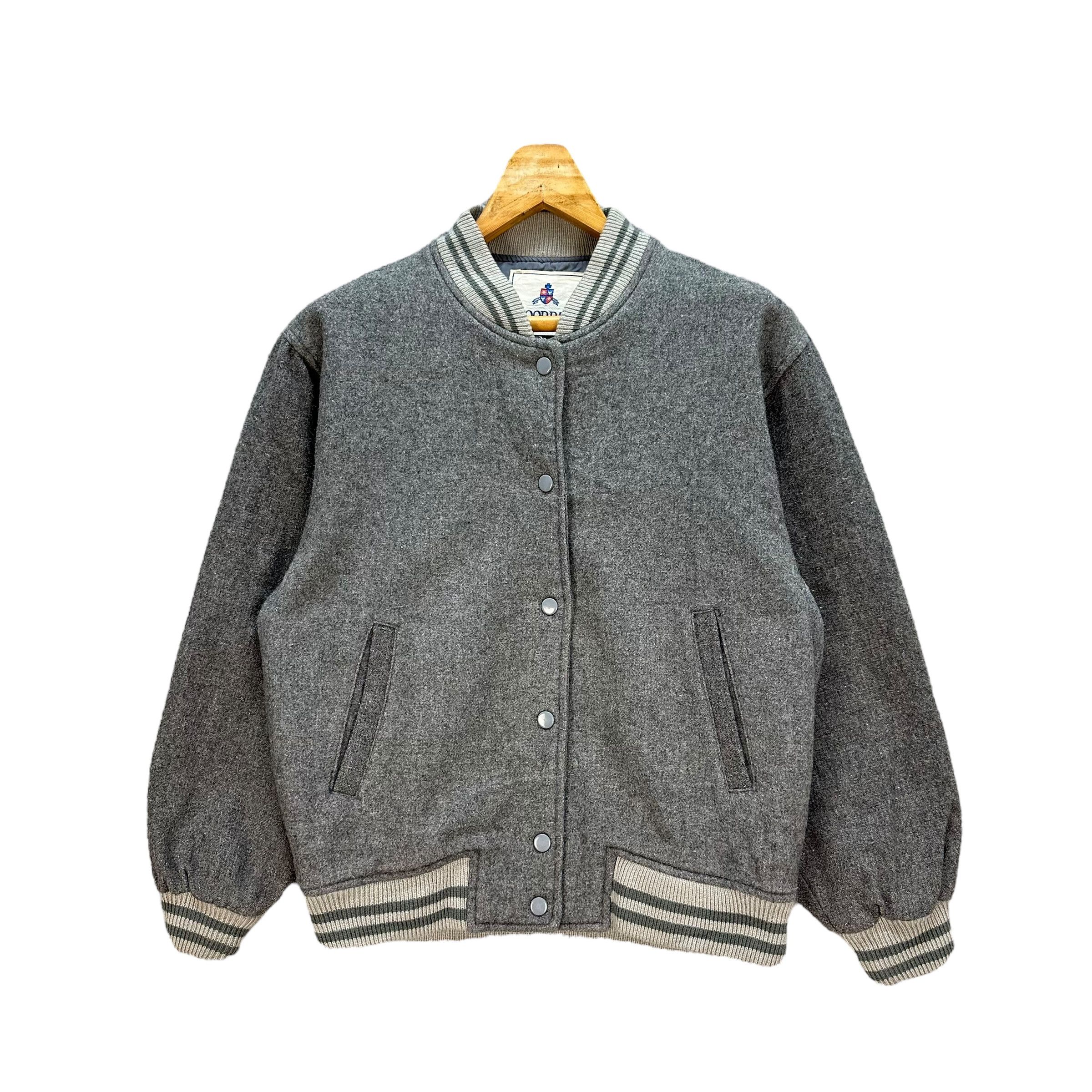 GOODDAY Gray Wool Varsity Jacket #A21-0490