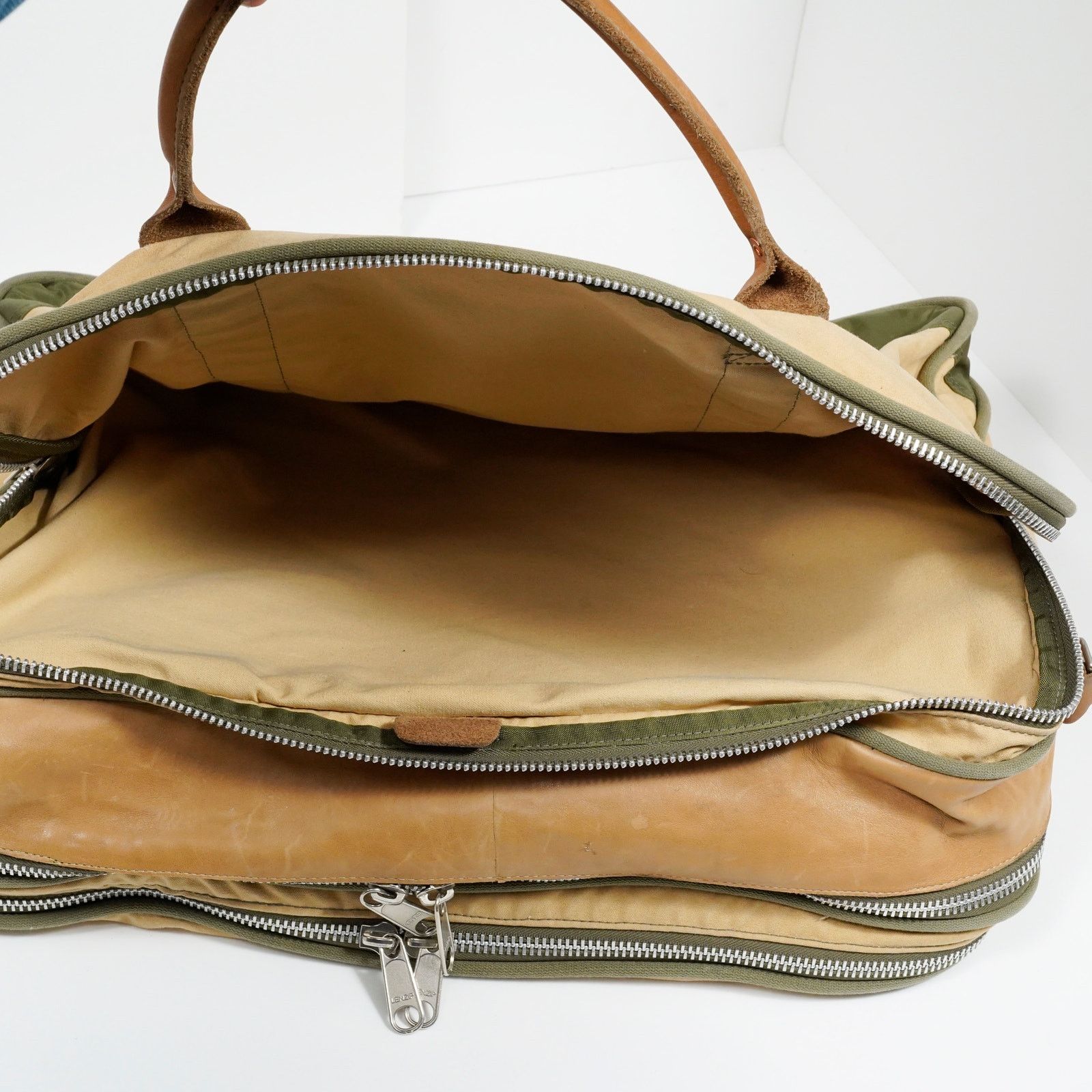 J.W. Hulme Co. VTG J.W. Hulme Co Canvas Leather Duffel Bag #4 Lenzip USA Size ONE SIZE - 7 Thumbnail