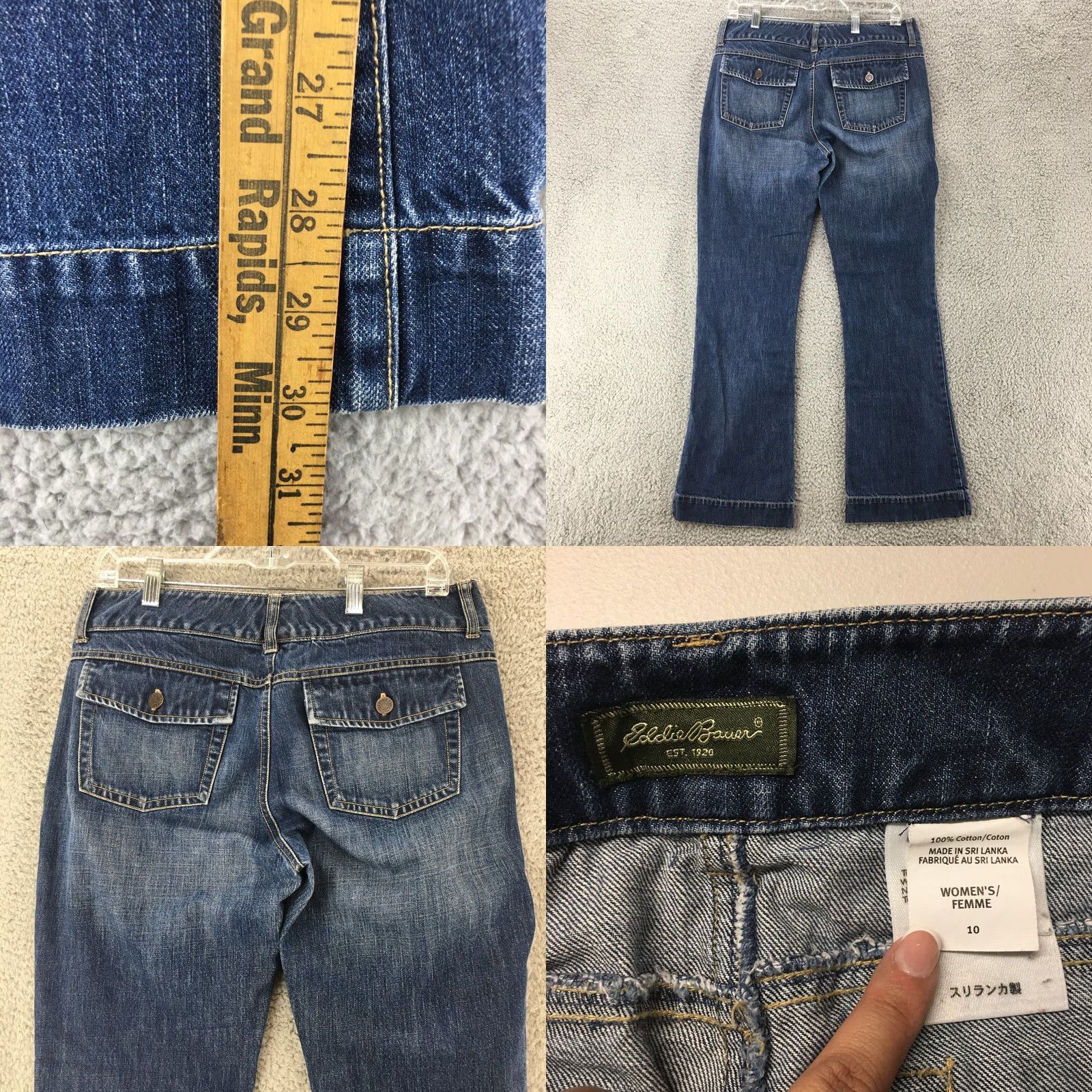 Eddie Bauer Eddie Bauer Jeans Womens 10 Blue Medium Wash Denim Mid Rise Flared Bootcut 100% Cotton Regular Inseam 30 Jeans Womens Size 32" / US 10 / IT 46 - 8 Thumbnail