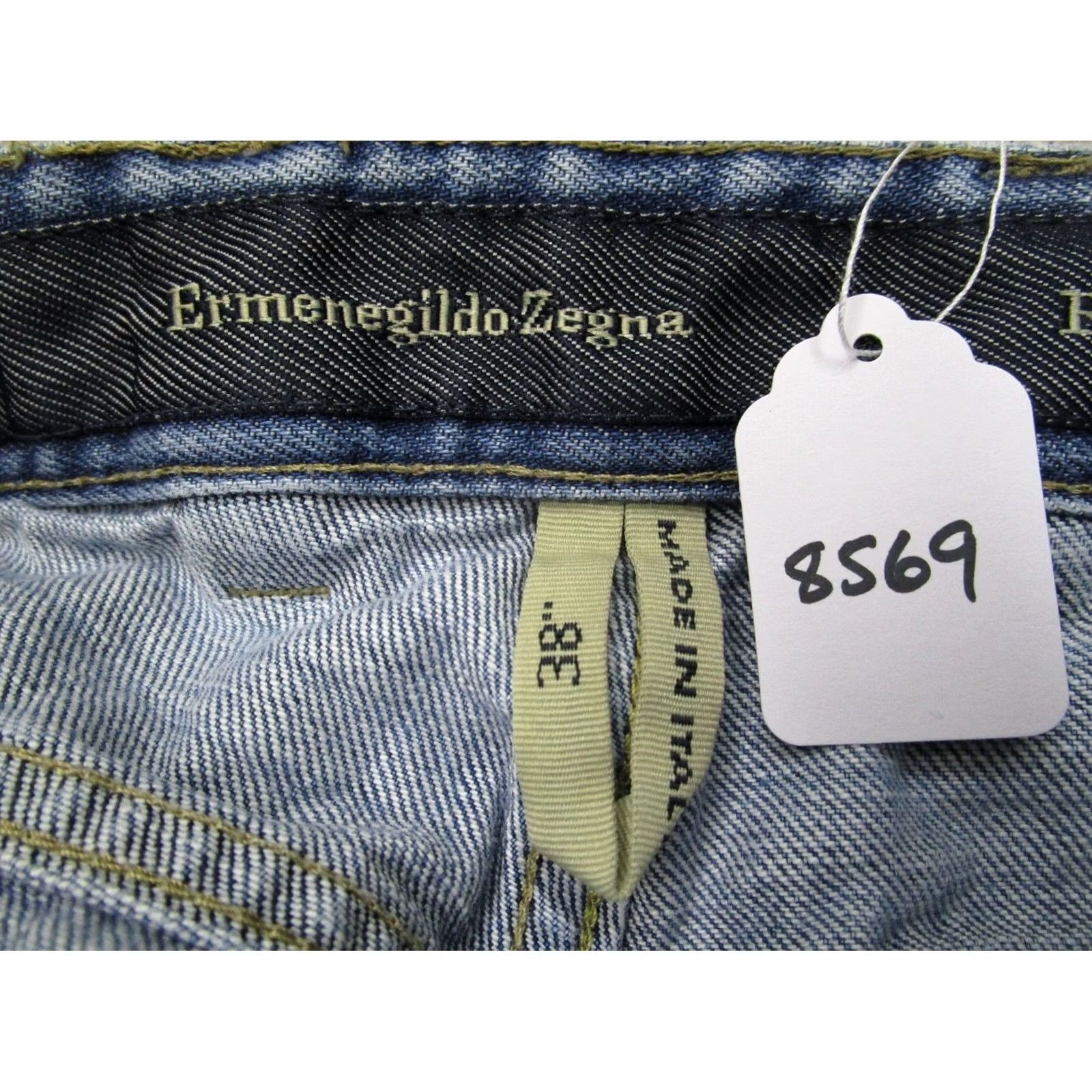 Ermenegildo Zegna Ermenegildo Zegna Jeans Men 38 Blue Straight Relaxed Pants Light Wash Italy Made Denim 5-Pocket Logo Baggy/Relaxed Style Mens Jeans Size US 38 / EU 54 - 8 Thumbnail
