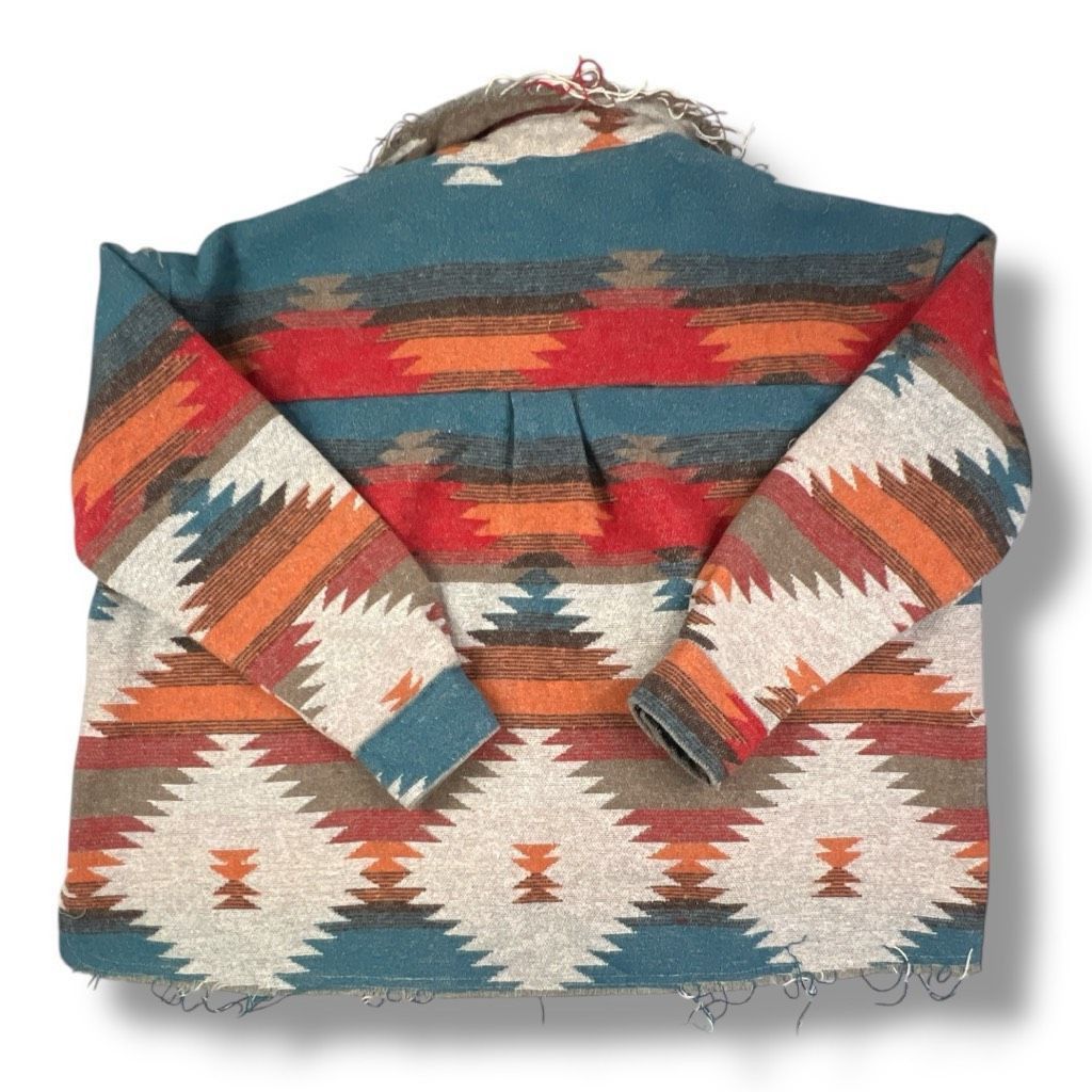 Other La Miel Western Aztec Oversized Distressed Jacket Size Mediu Size M / US 6-8 / IT 42-44 - 4 Thumbnail