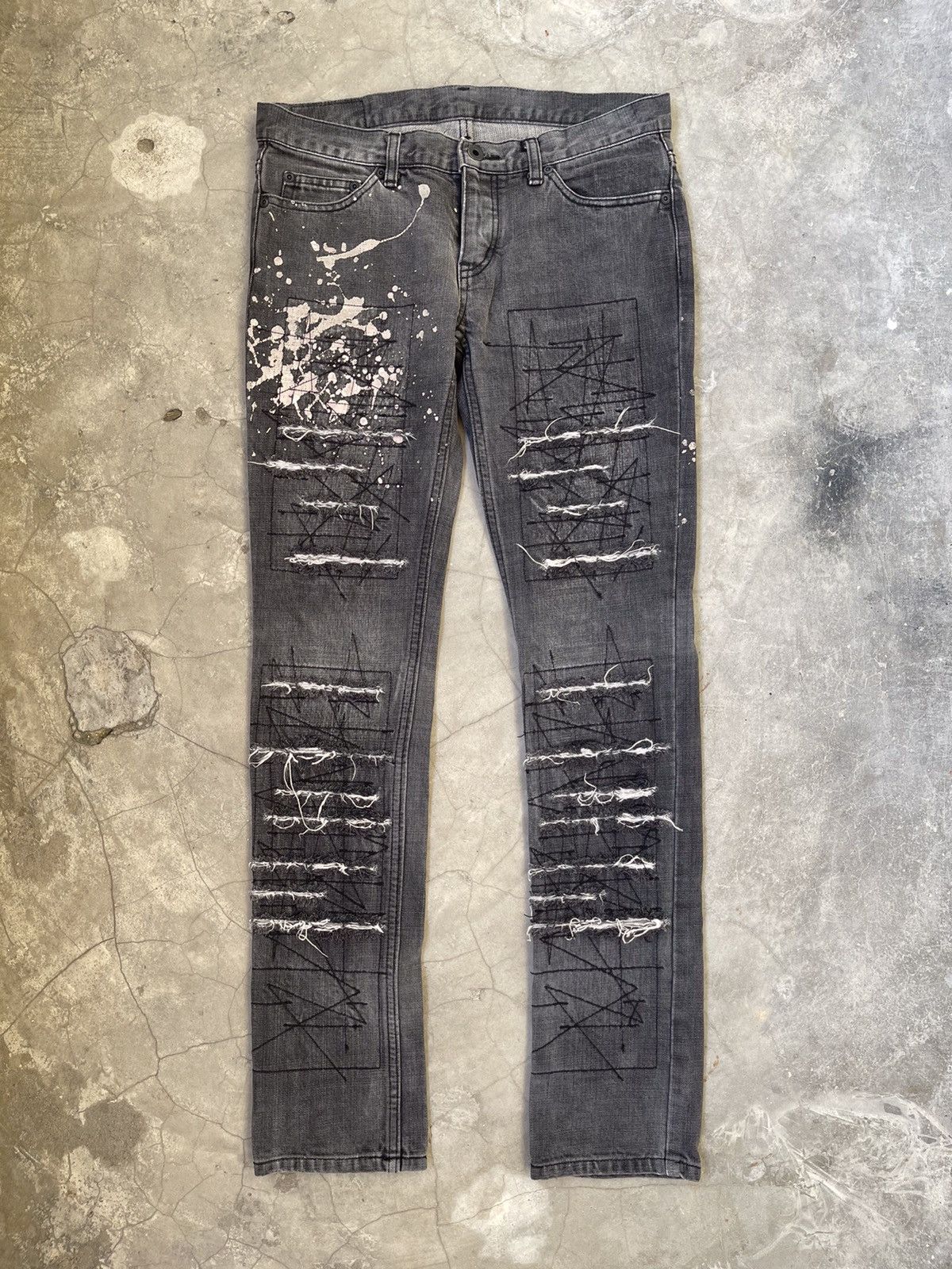 image of 90's Hysteric Glamour Distressed Denim in Black, Men's (Size 31)