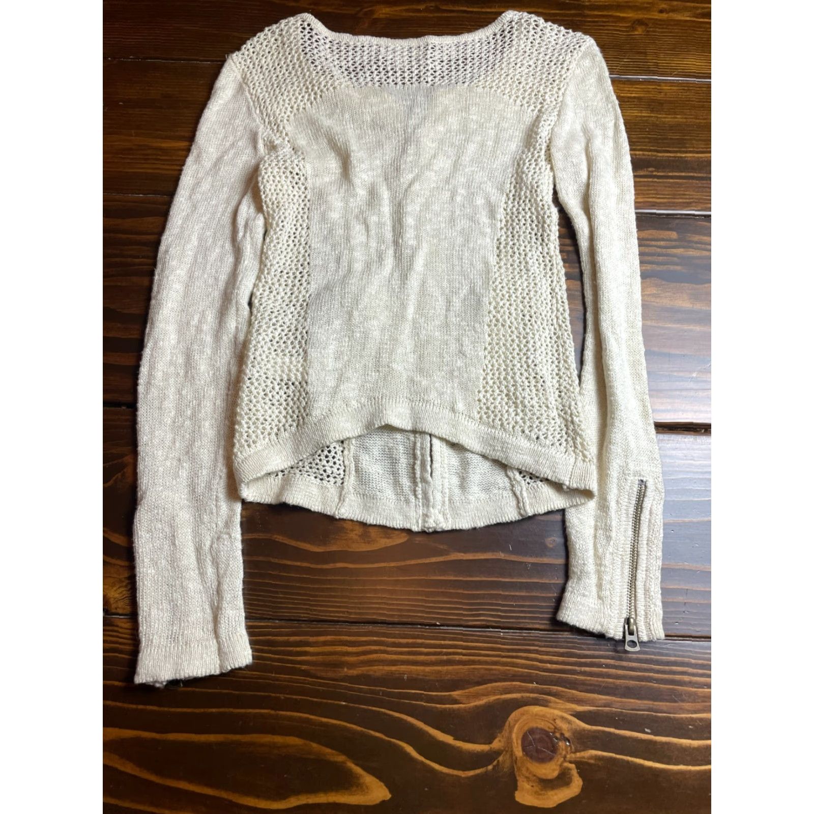 Lucky Brand Lucky Brand Sweater Shirt Cardigan Women XS Ivory Cream Linen Blend Full Zip Regular Size XS / US 0-2 / IT 36-38 - 2 Thumbnail