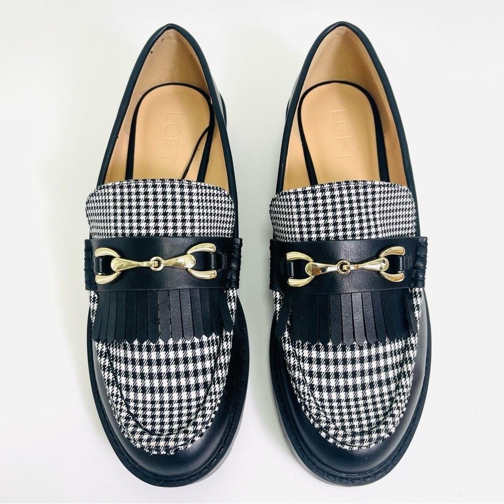 Loft LOFT Women’s Houndstooth Lug Loafers Size US 7.5 / IT 37.5 - 2 Thumbnail