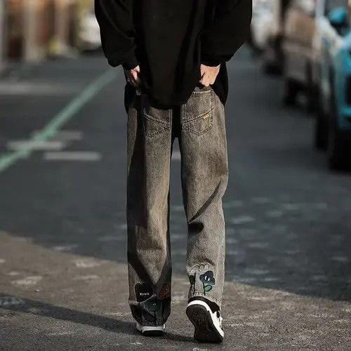 Y2K Flower Printed Baggy Jeans