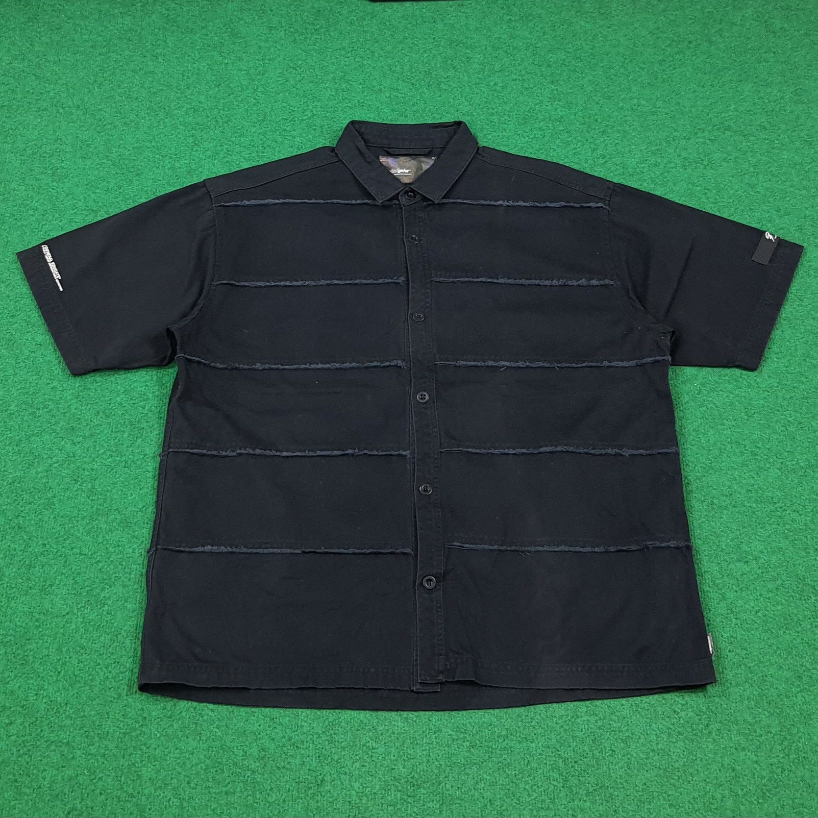 Japanese Brand black peace now button up bat collar shirt | Grailed
