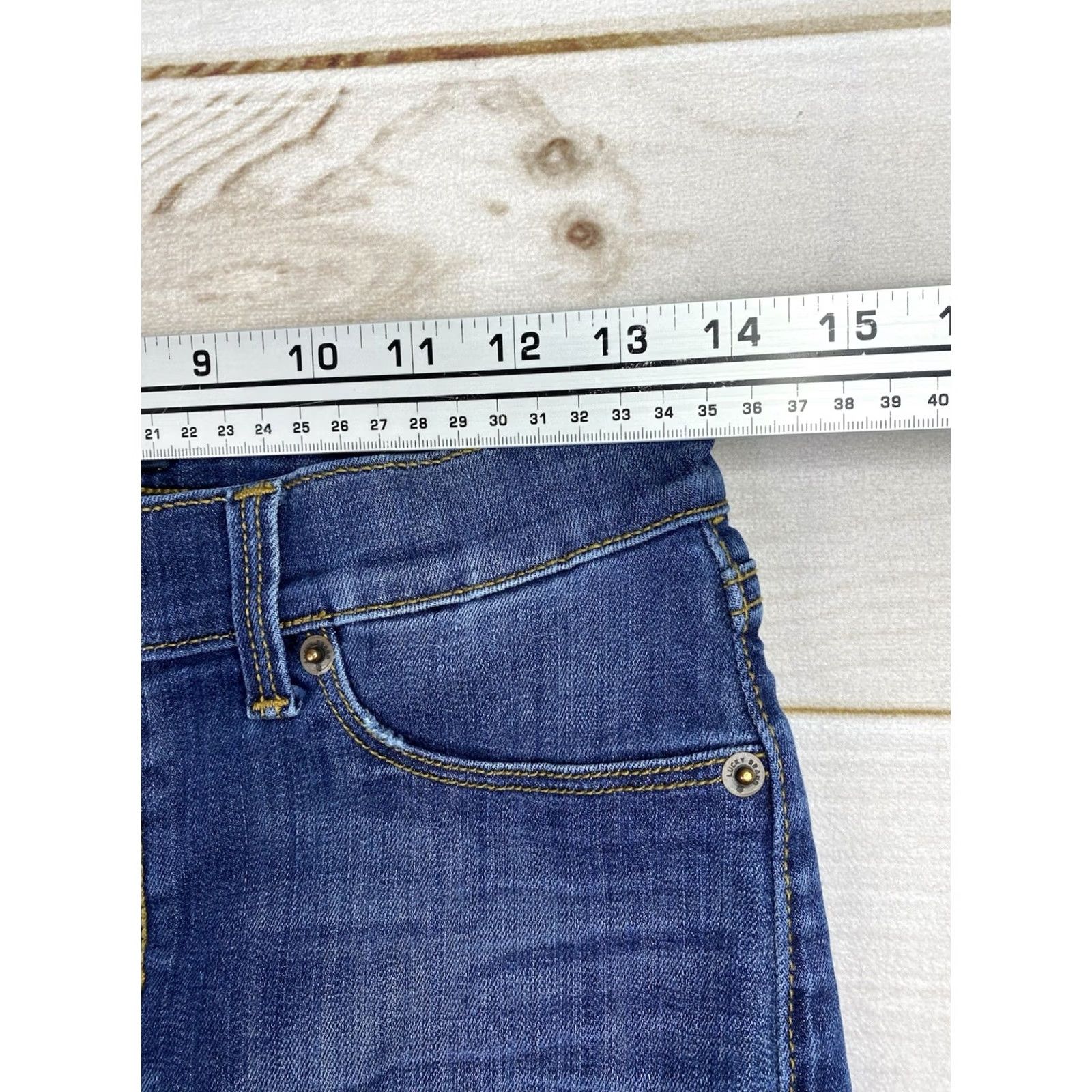 Lucky Brand Lucky Brand Jeans Skinny 6 Petite Blue Dark Wash Brooke Distressed 5-Pocket Womens Jeans XS-Plus? Size 28" / US 6 / IT 42 - 7 Thumbnail