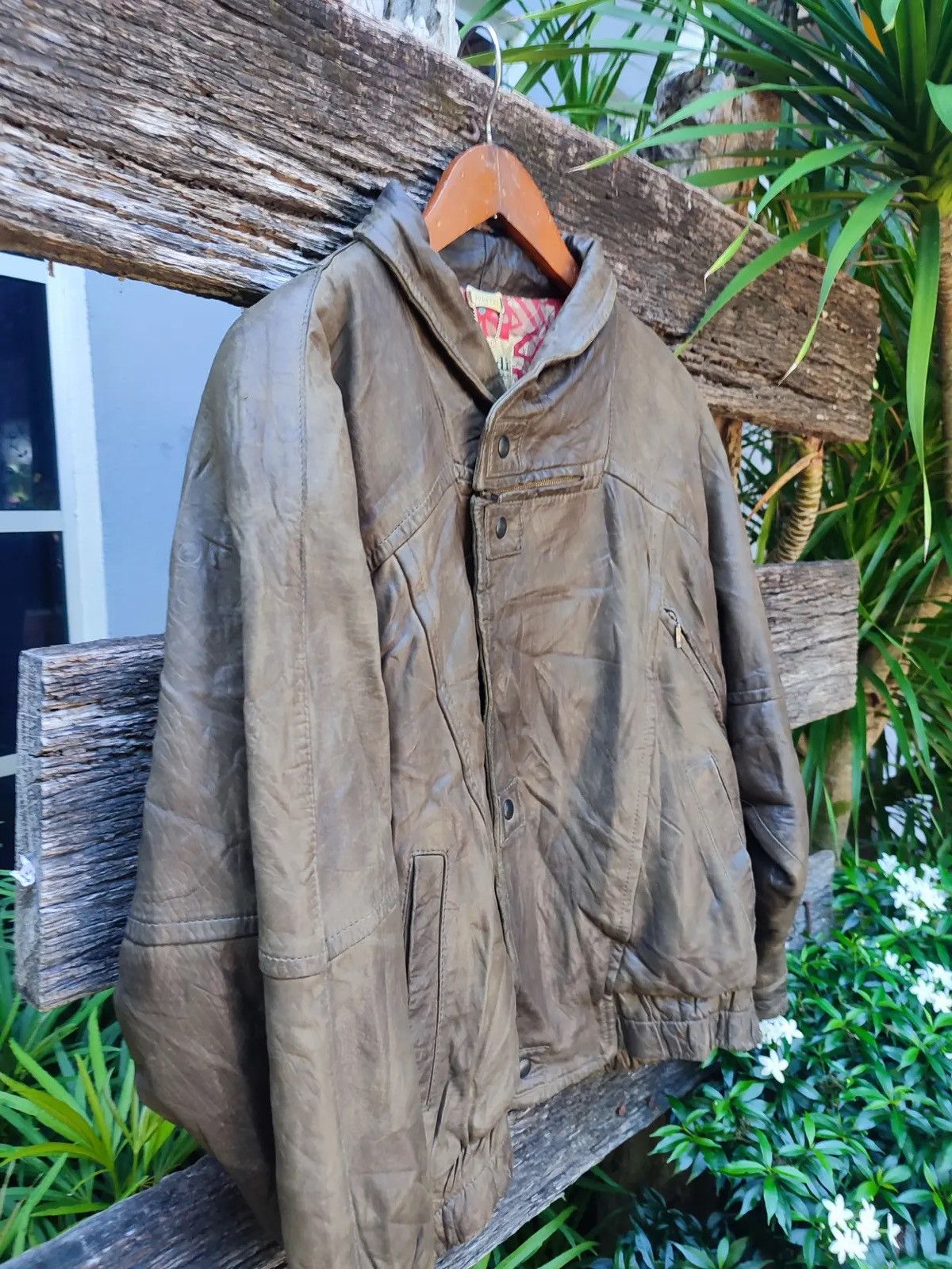 Designer Vintage Focardi Italy Brown Distressed Leather Jacket Size US M / EU 48-50 / 2 - 5 Thumbnail