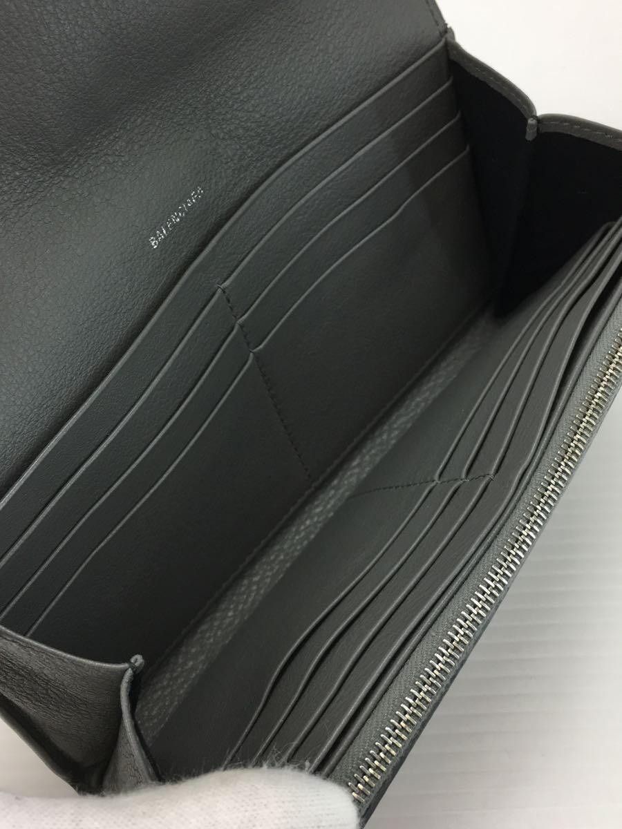 Balenciaga Balenciaga Paper Leather Long Wallet Grey Size ONE SIZE - 6 Thumbnail