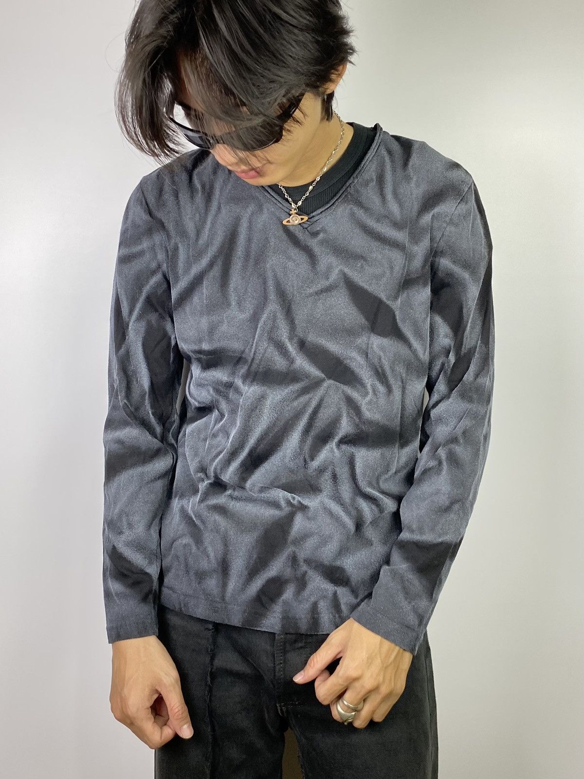 If Six Was Nine × Japanese Brand × semanticdesign 2000s smoke wash semantic design longsleeve Size US M / EU 48-50 / 2 - 6 Thumbnail